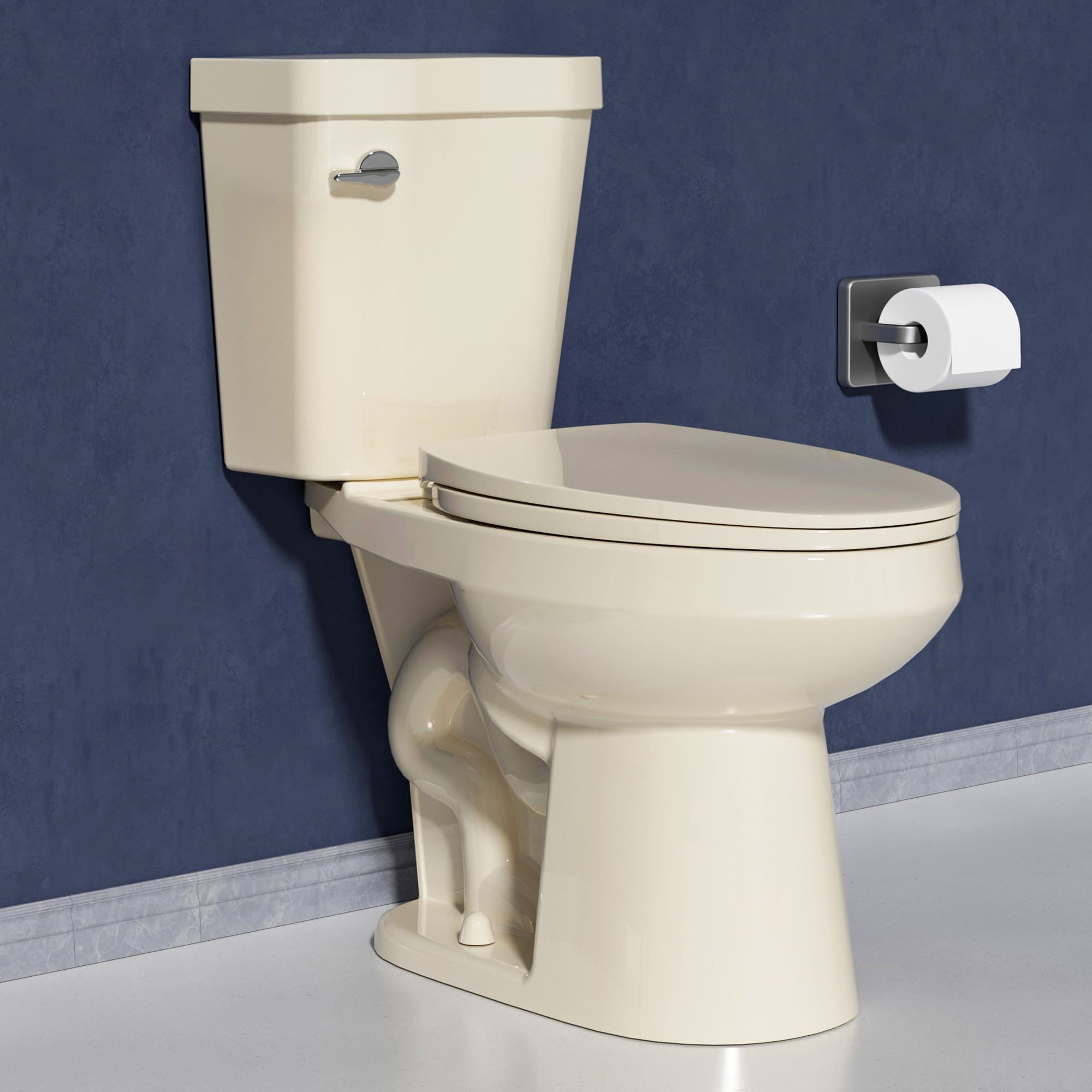 Miuara  17.5 Inch ADA Height Elongated Bone Color Tall Toilet for Seniors 1.28 GPF Single Flush Comfort Chair Height Two Piece High Toilet for Bathroom with Soft-close Seat