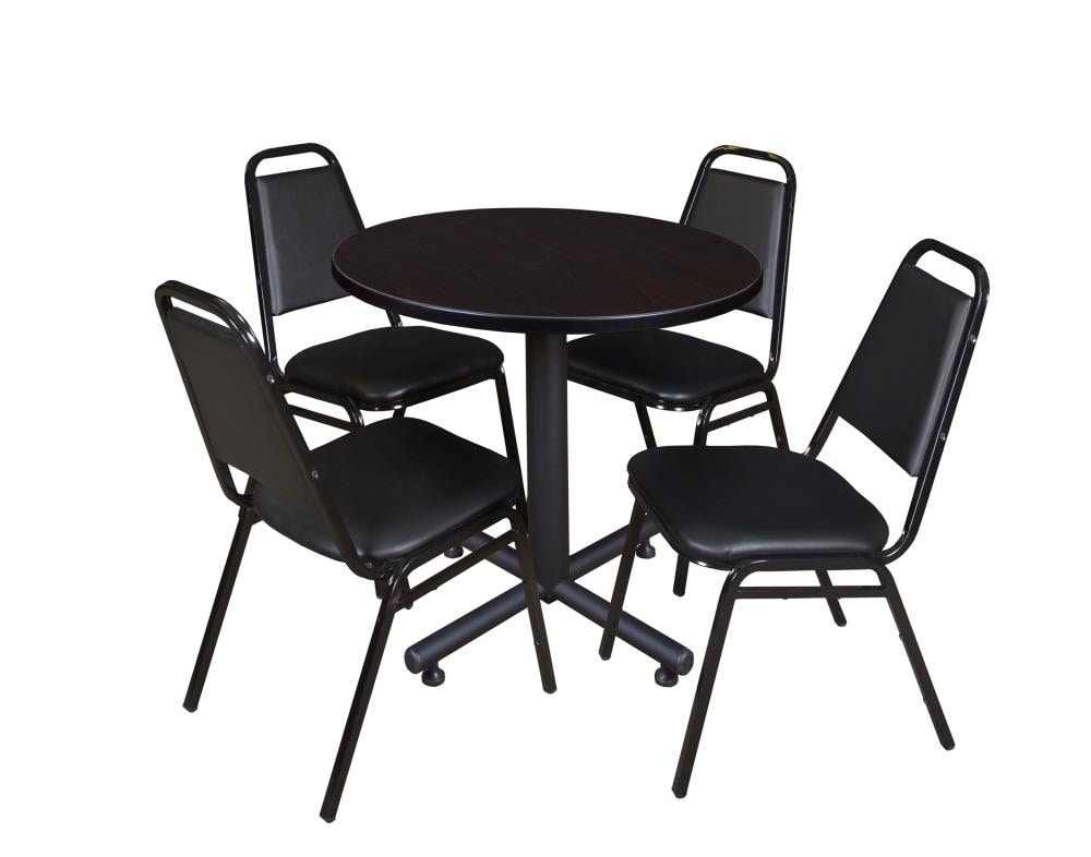 Regency TKB30RNDMW29BK Breakroom Brown 4-Person Training Table (30-in W x 29-in H)