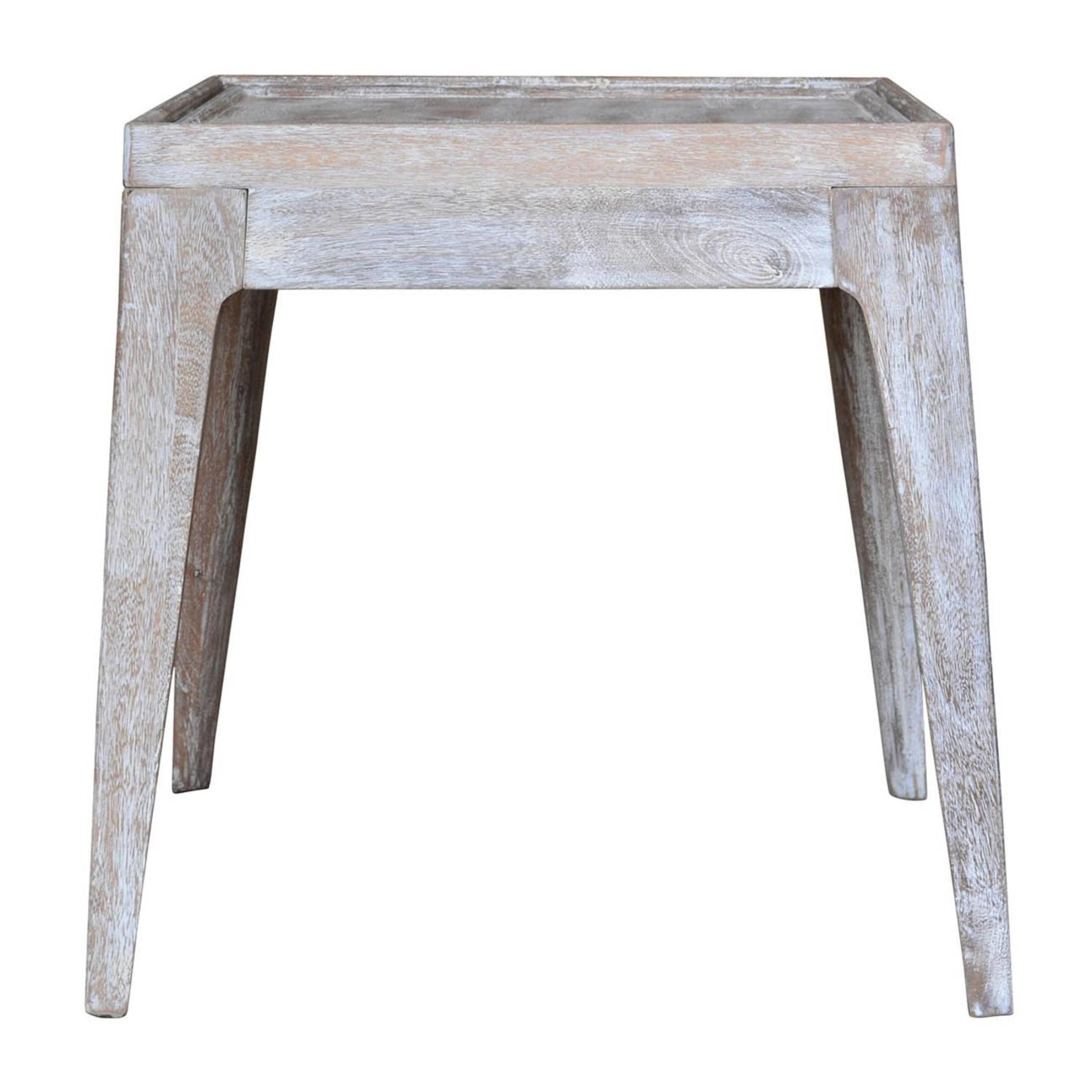 A&B Home A and B Home 21.7 in H Square Indoor Rustic Side Table, w ...