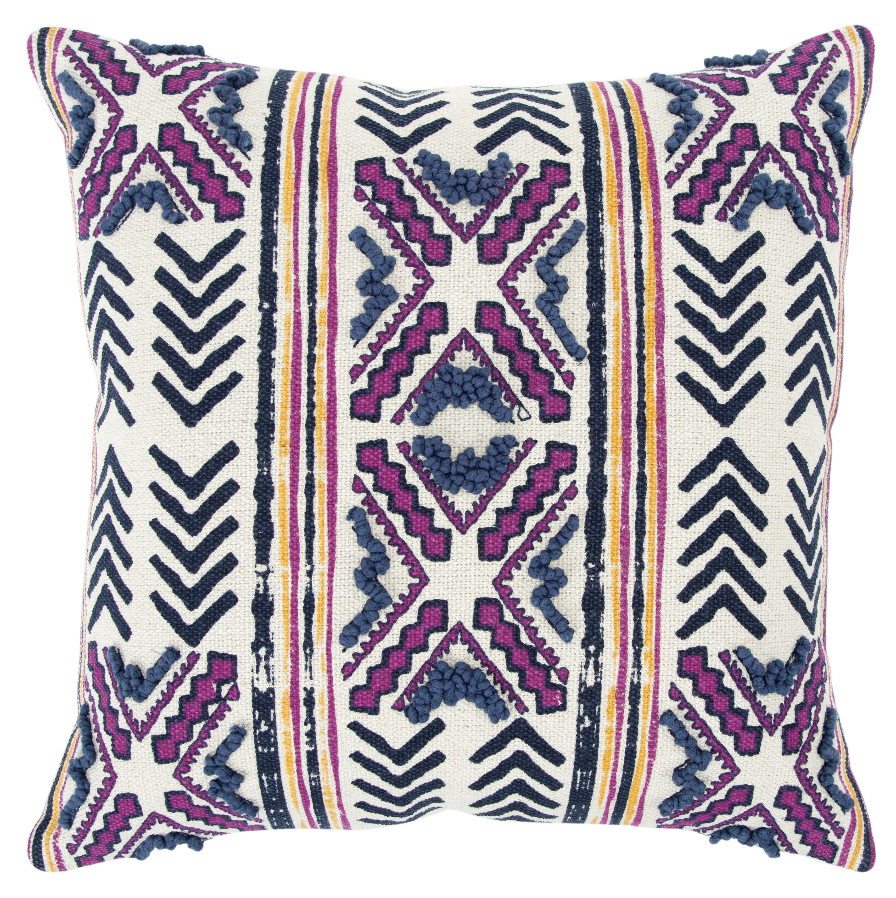 Rizzy Home DOHT13882INPI2020 Donny Osmond 20-in x 20-in Blue Square Indoor Decorative Pillow