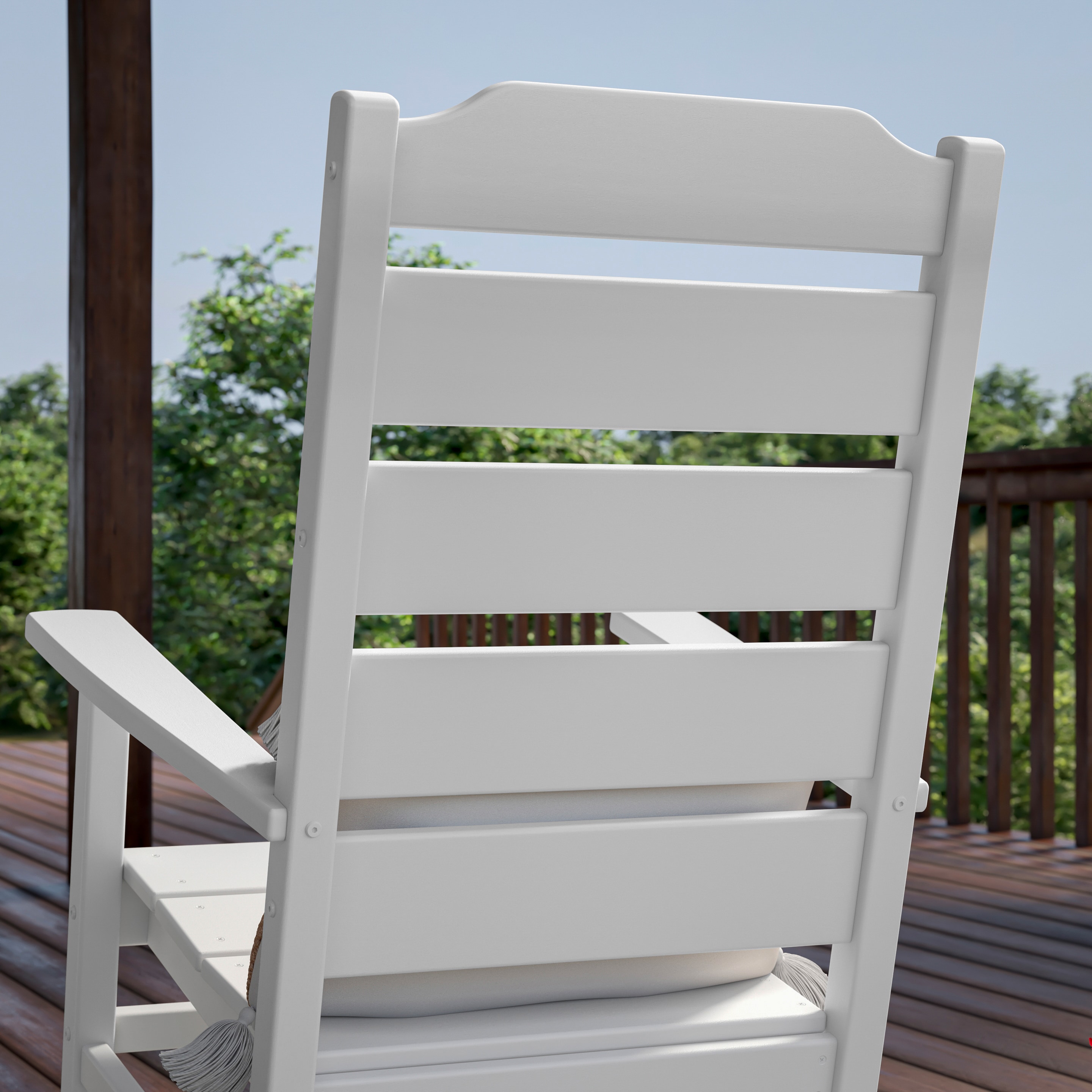 POLYDUN Outdoor Rocking Chair, Looks Like Wood, High Back Poly Lumber Patio  Rocker Chair, 365Lbs Support, All-Weather Porch Rocking Chair for Lawn,  Backyard, Indoor, Garden, White - Yahoo Shopping