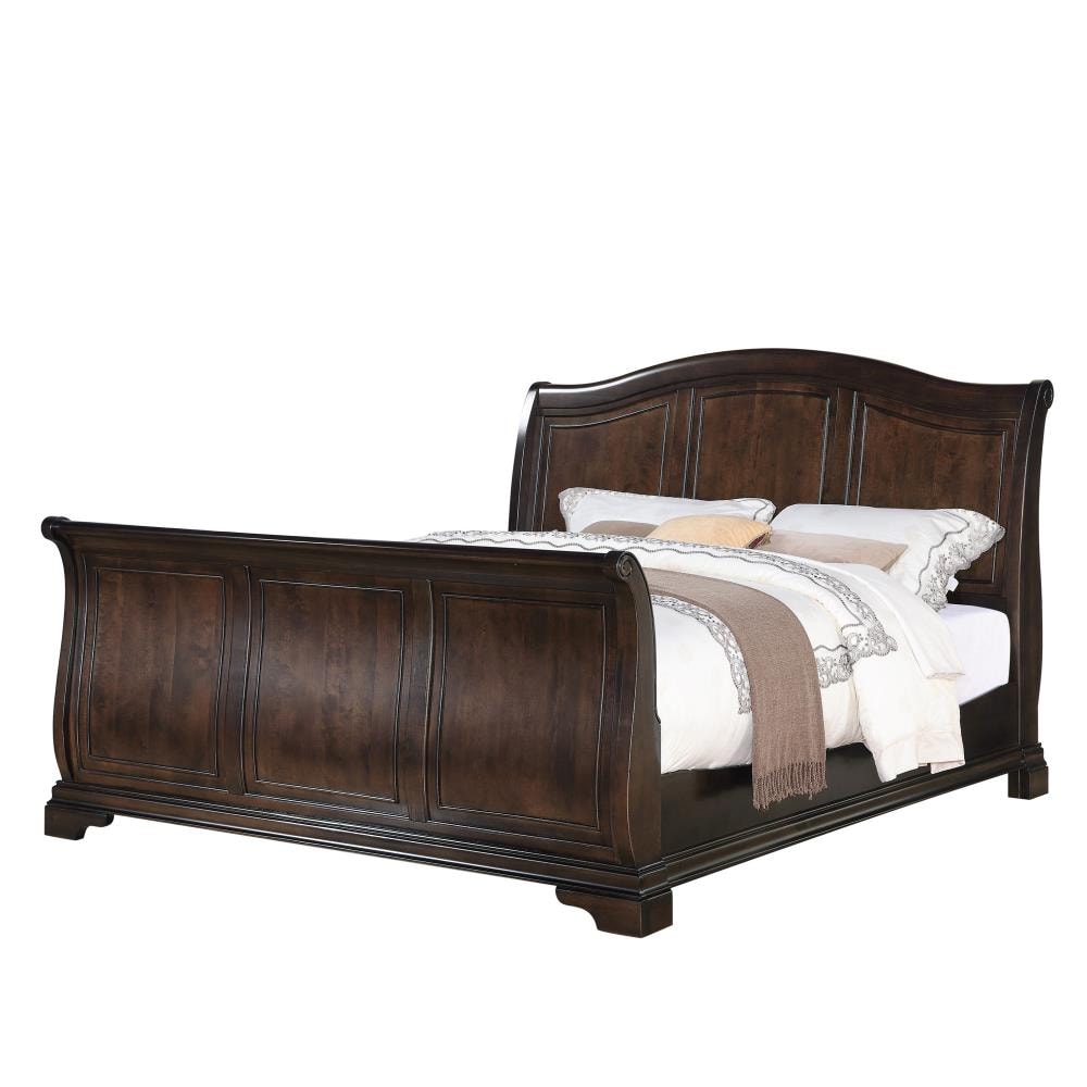 Conley Cherry Queen Wood Sleigh Bed in Red | - Picket House Furnishings CM750QSB