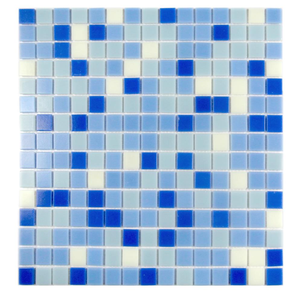 Abolos Metro 12 x 12 Light Blue Glass Mosaic Backsplash Tile