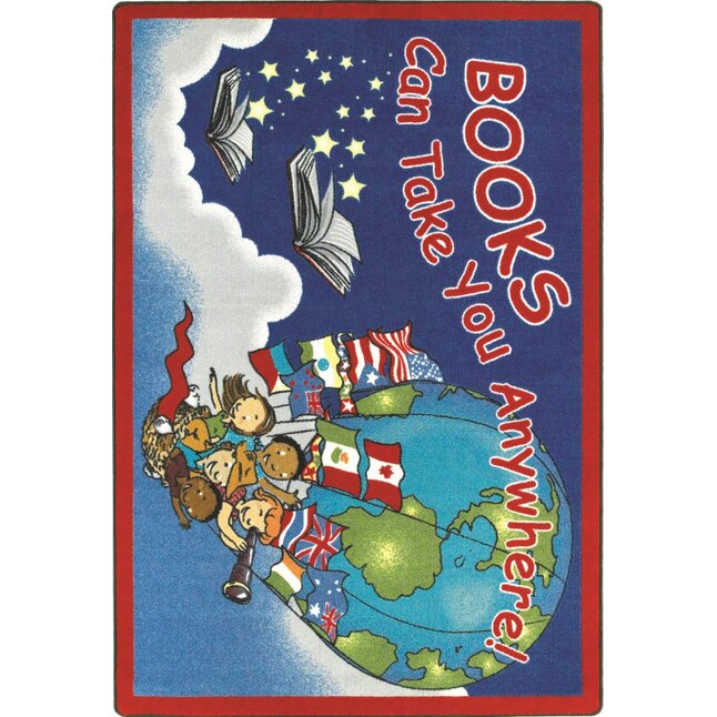 Joy Carpets Books Can Take You Anywhere 5 x 8 Multi-color Indoor Kids Area Rug Joy Carpets Books Can Take You Anywhere 5 x 8 Multi-color Indoor Kids Area Rug