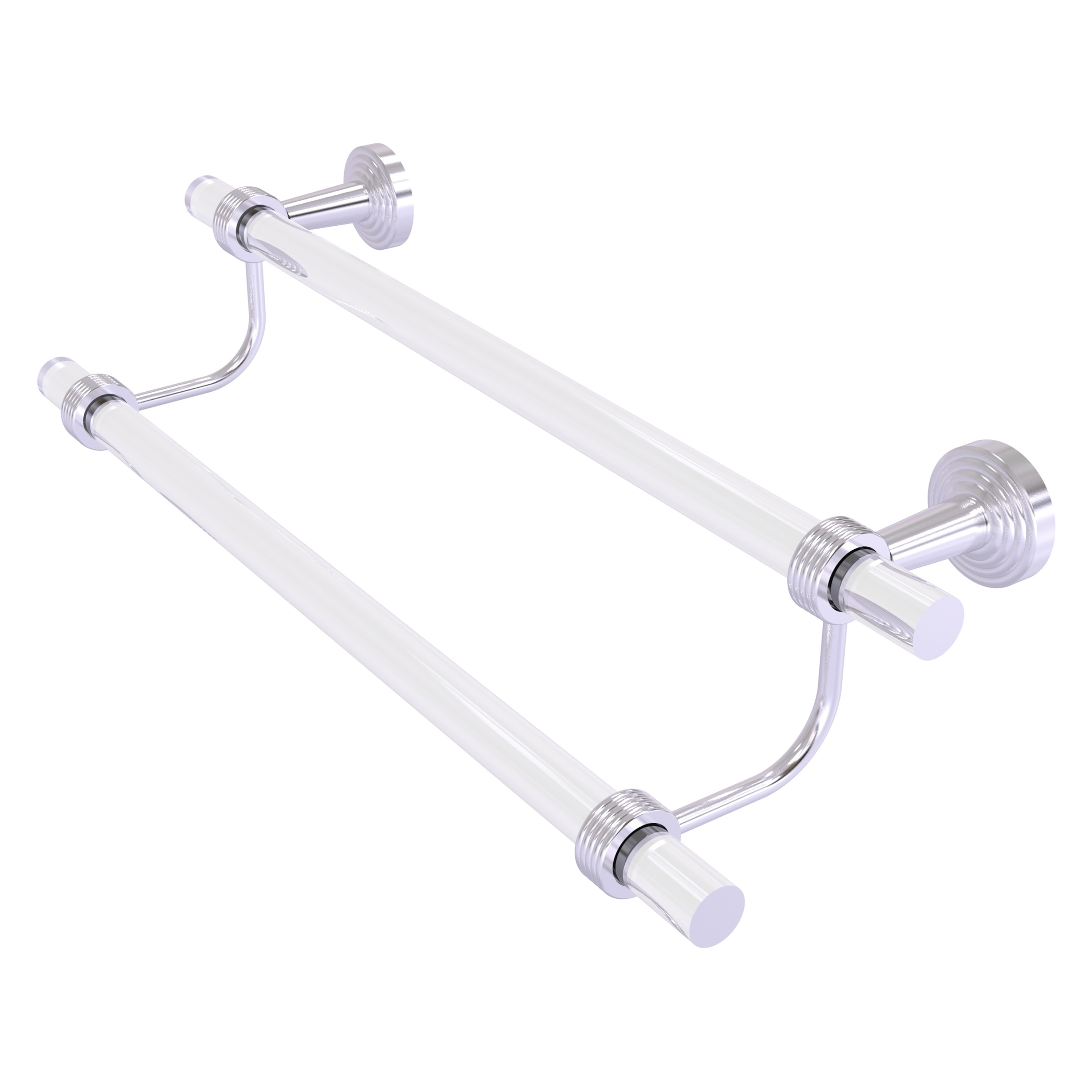 Allied Brass PB-72G-18-SCH Pacific Beach 18-in double Satin Chrome Wall mount Double Towel Bar