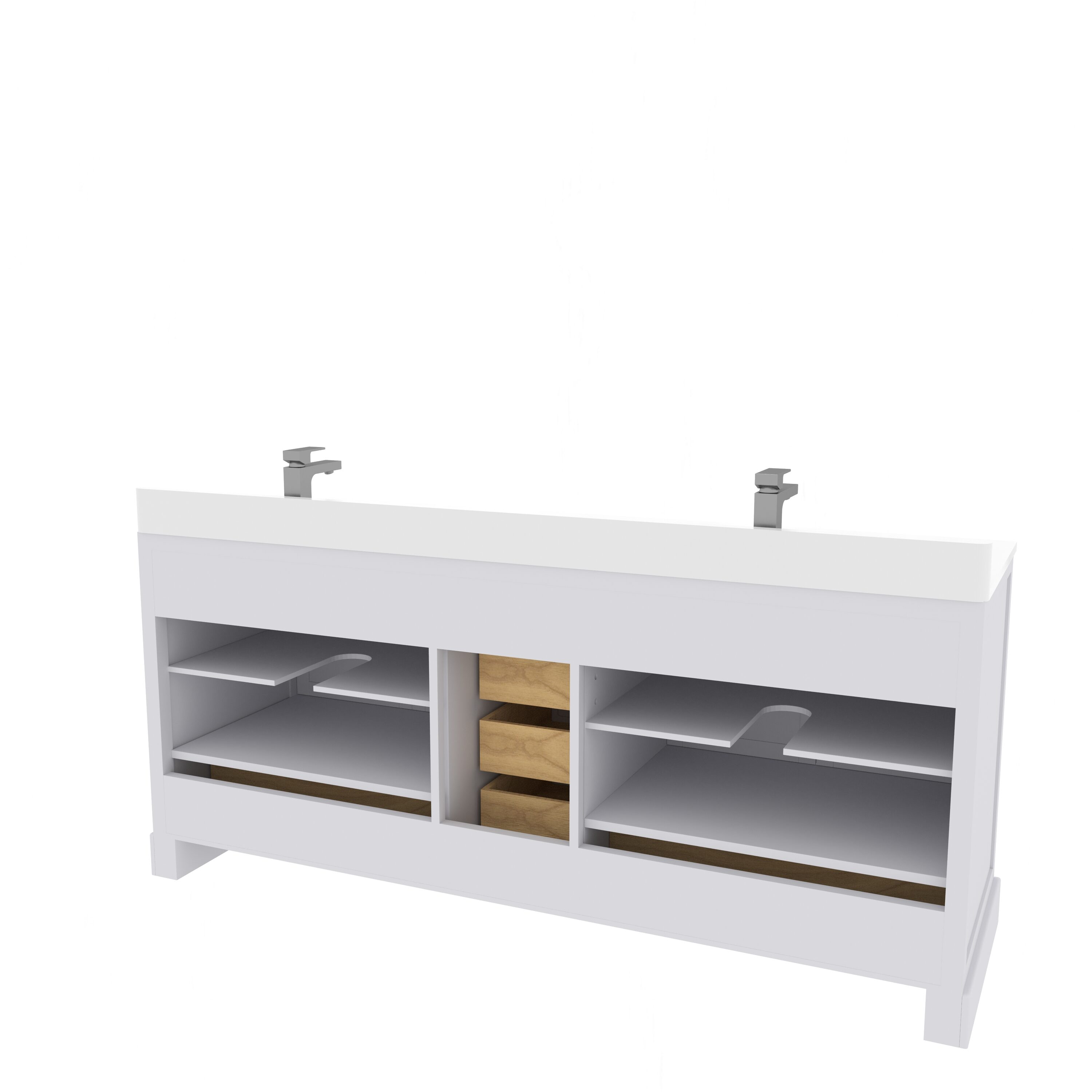Ayna Decors AVM72WH3002 Bath-Vanity-Combo - View #6