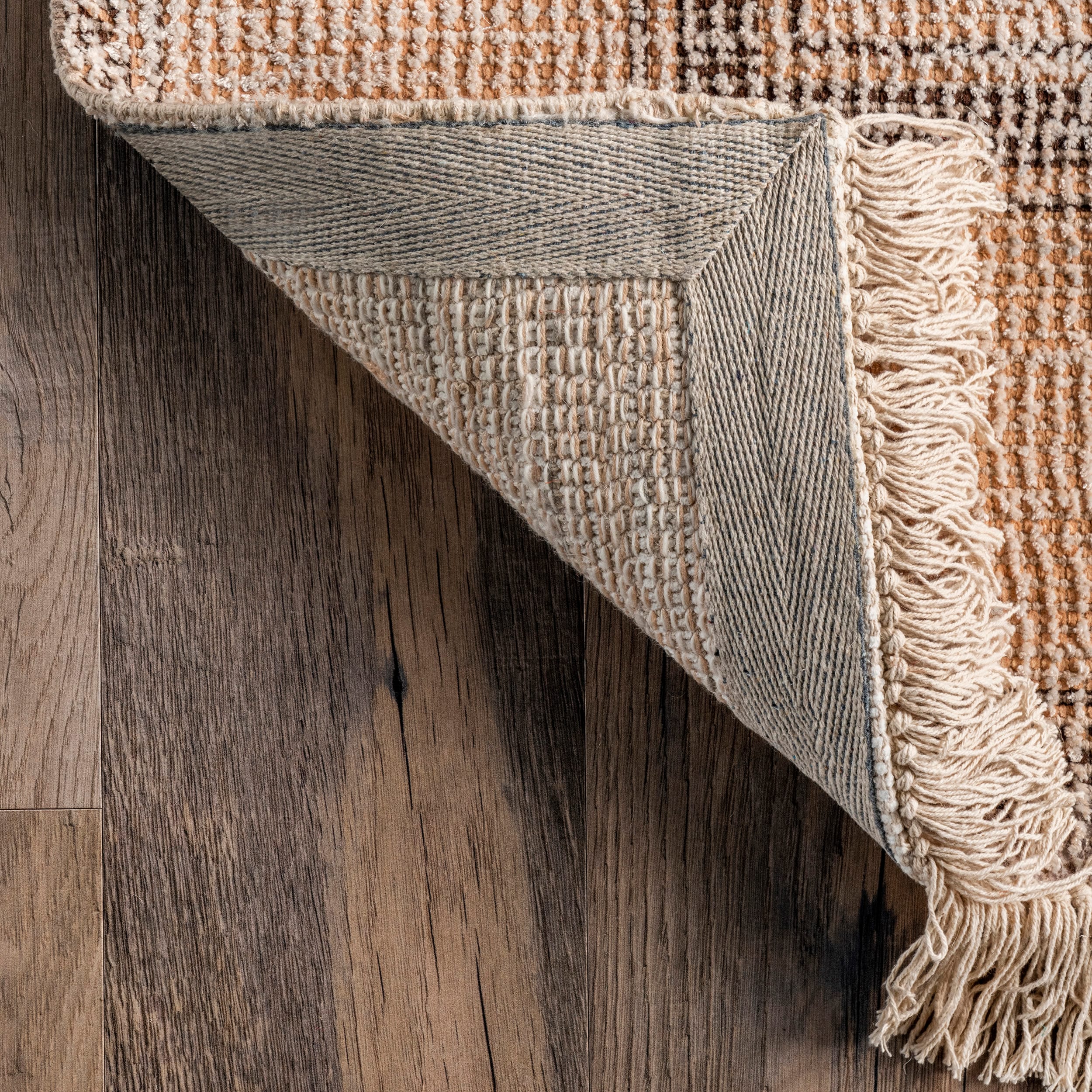 Ginger Tan Cotton-Blend Flat Woven 6' x 9' Area Rug