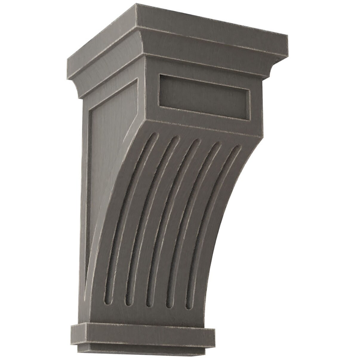 Ekena Millwork CORWD05X05X10FLGY 5.5-in x 5.5-in x 10-in Vintage Decor Finished Rubberwood Gray Wood Paintable/Stainable Corbel