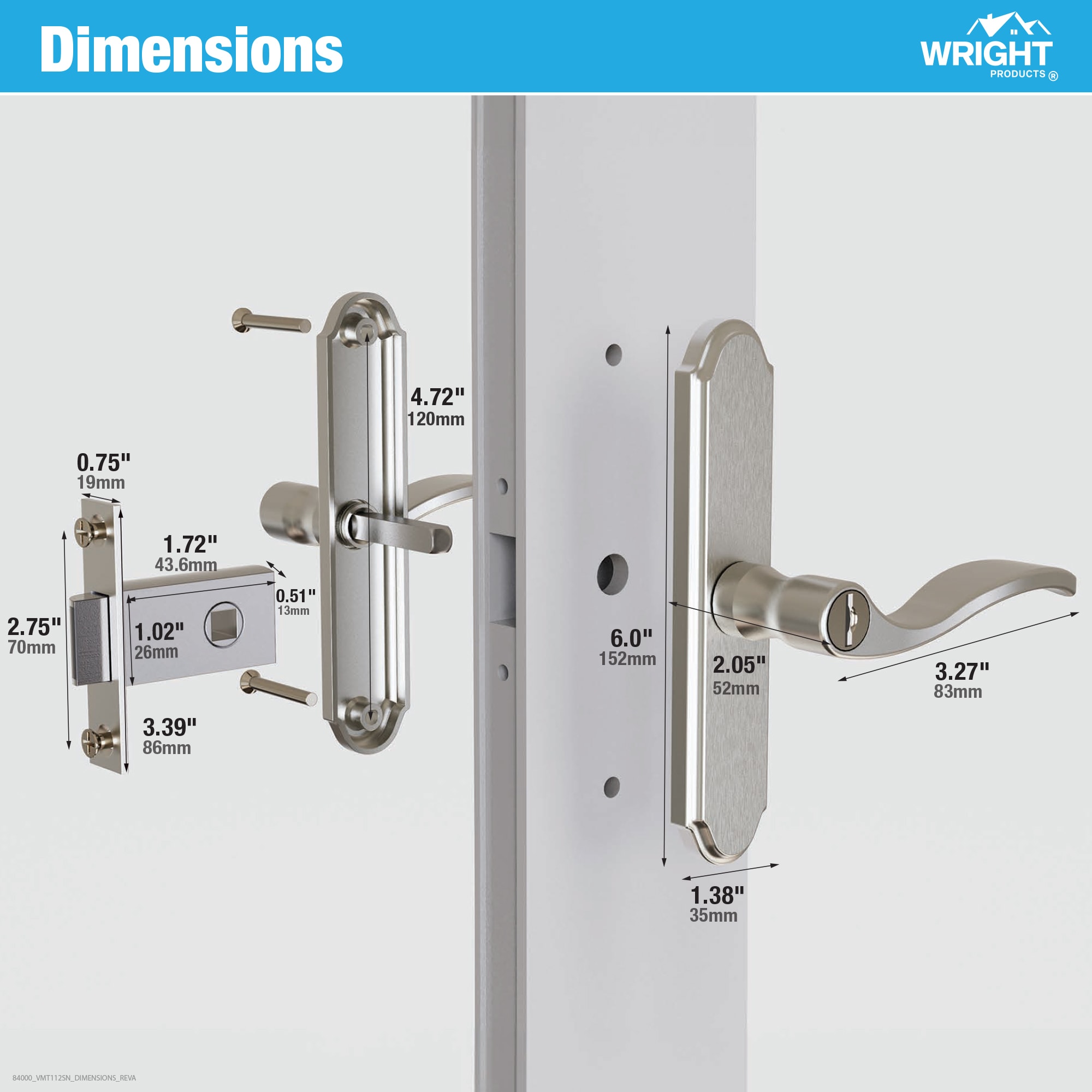 WRIGHT PRODUCTS VMT112SN Screen-Storm-Door-Handles - View #5