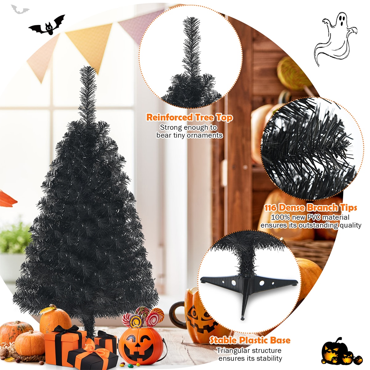 Forclover HYFW-TR790BK Artificial-Christmas-Trees - View #4