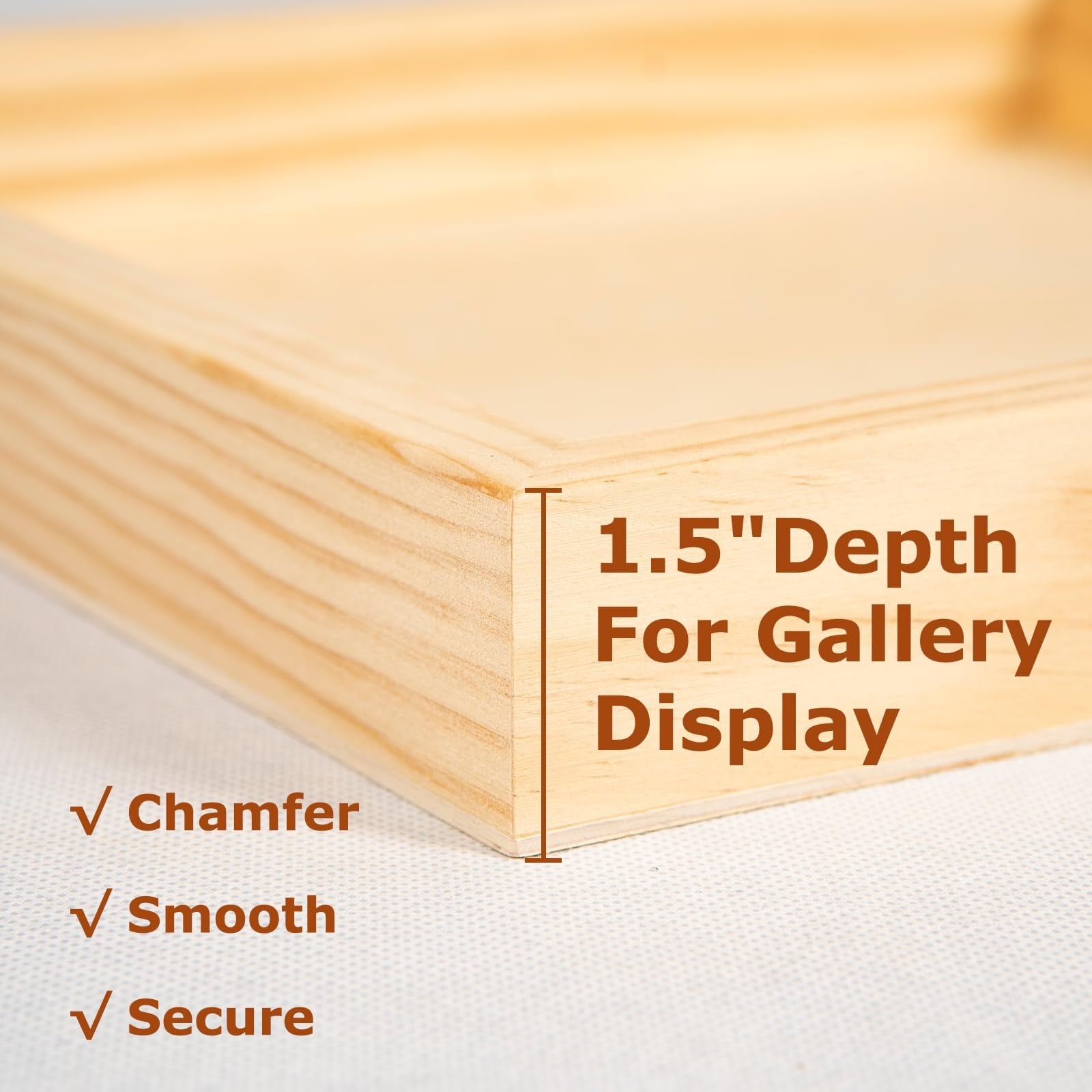 Etokfoks  1 5 Inch Deep Cradled Wood Panels 2 Pack 6x6 to 16x20 Inch Smooth Basswood Surface Solid Pine Warp Resistant Art Boards