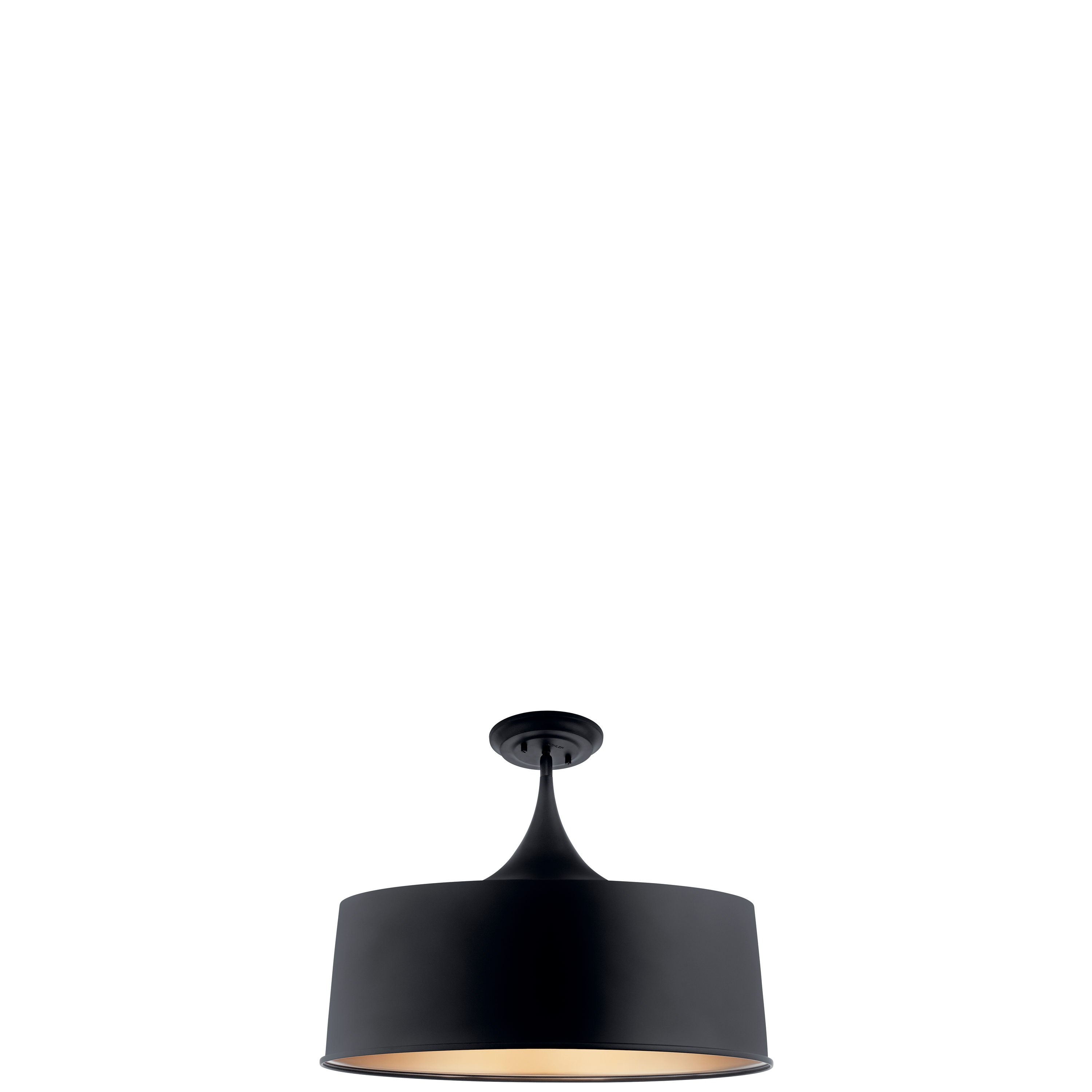 Elias Black Glass Drum Pendant Light