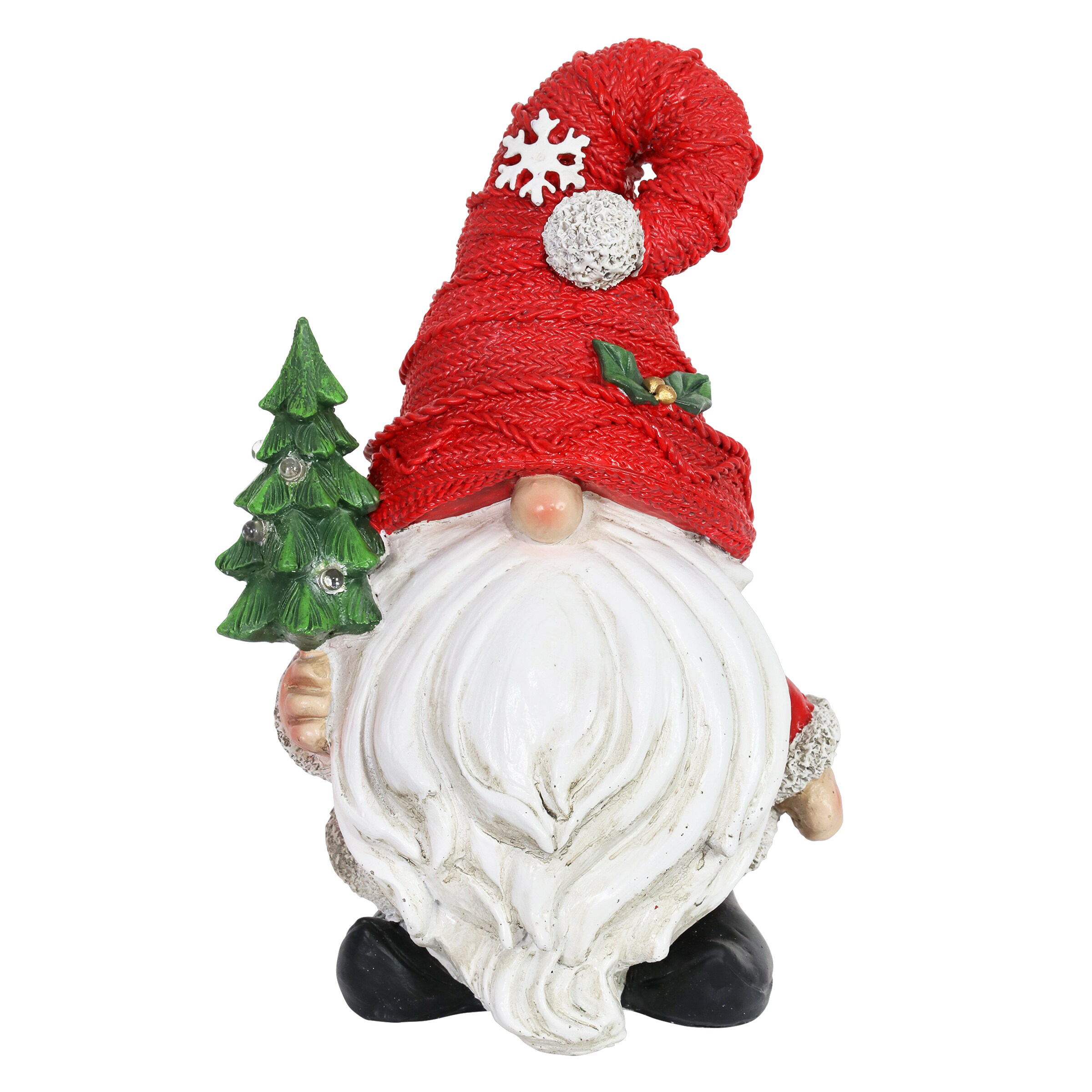 Exhart 71449-RS 8.1-in Lighted Decoration Gnome Battery-operated Christmas Decor