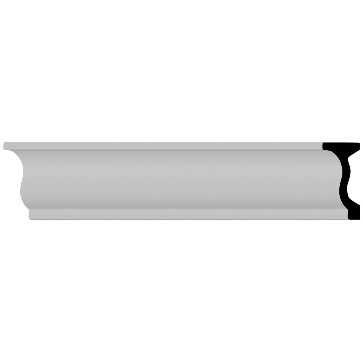Ekena Millwork MLD04X01ST-CASE-12 Standard Moulding 4-in x 7-ft 10-1/2-in Primed Polyurethane Crown Moulding 12.0 -Pack