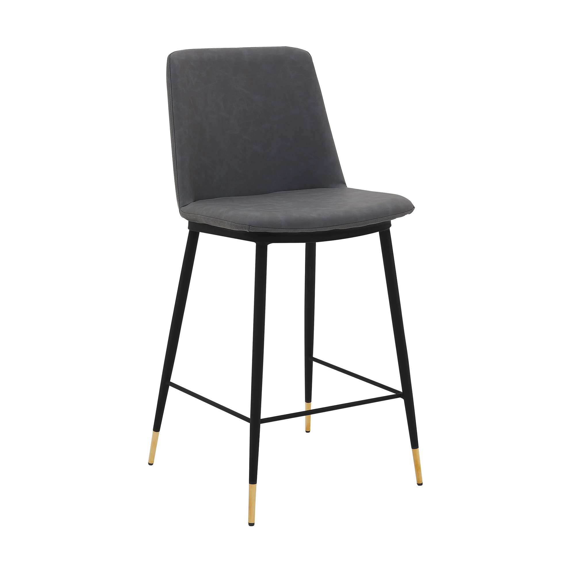 Armen Living LCMSBABLGRY26 Messina Set of Gray 26.0-Inches H Counter height Bucket seat Upholstered Metal Bar Stool Back