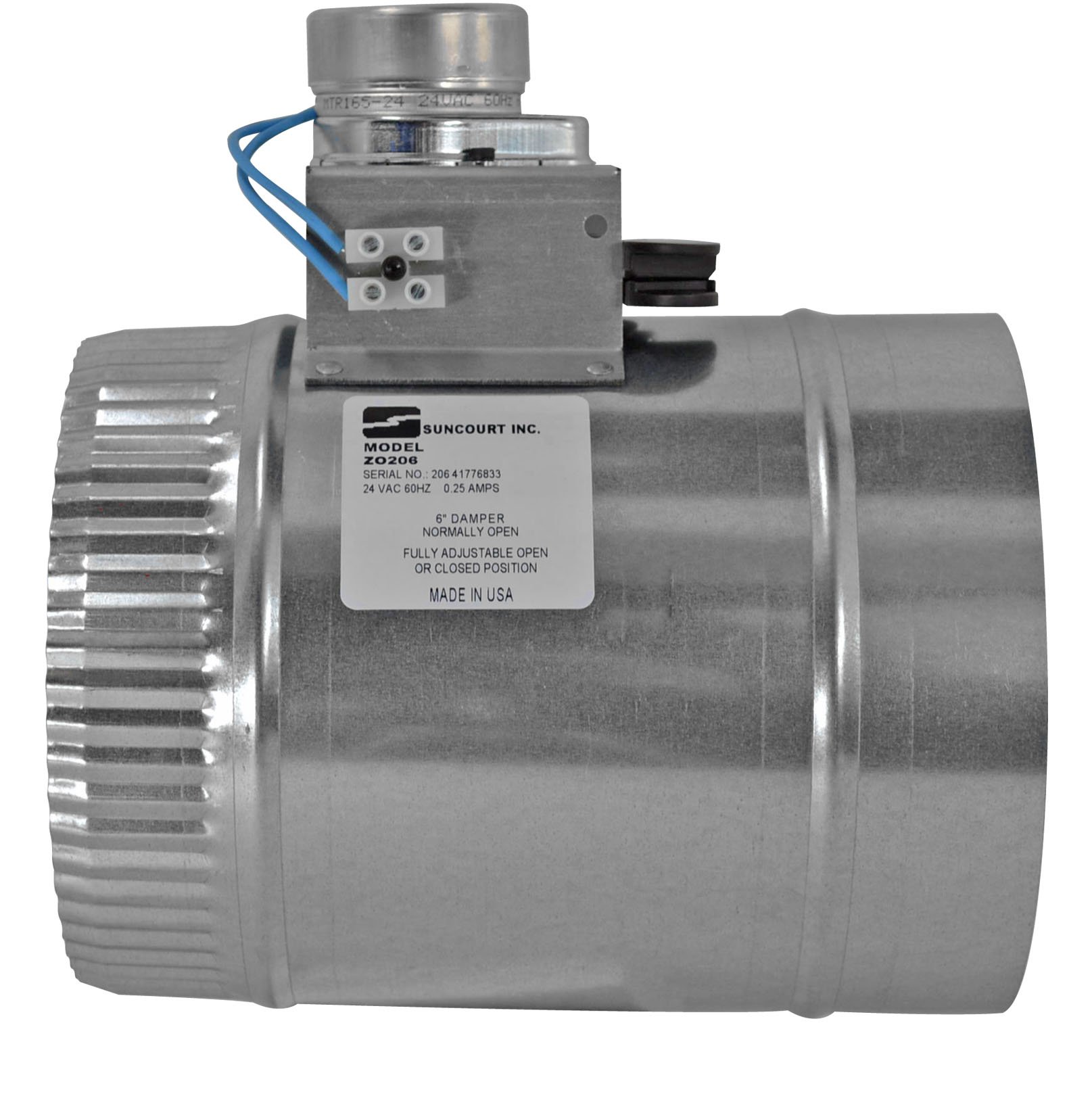 SUNCOURT 6-in dia Galvanized Steel Duct Damper ZO206 at