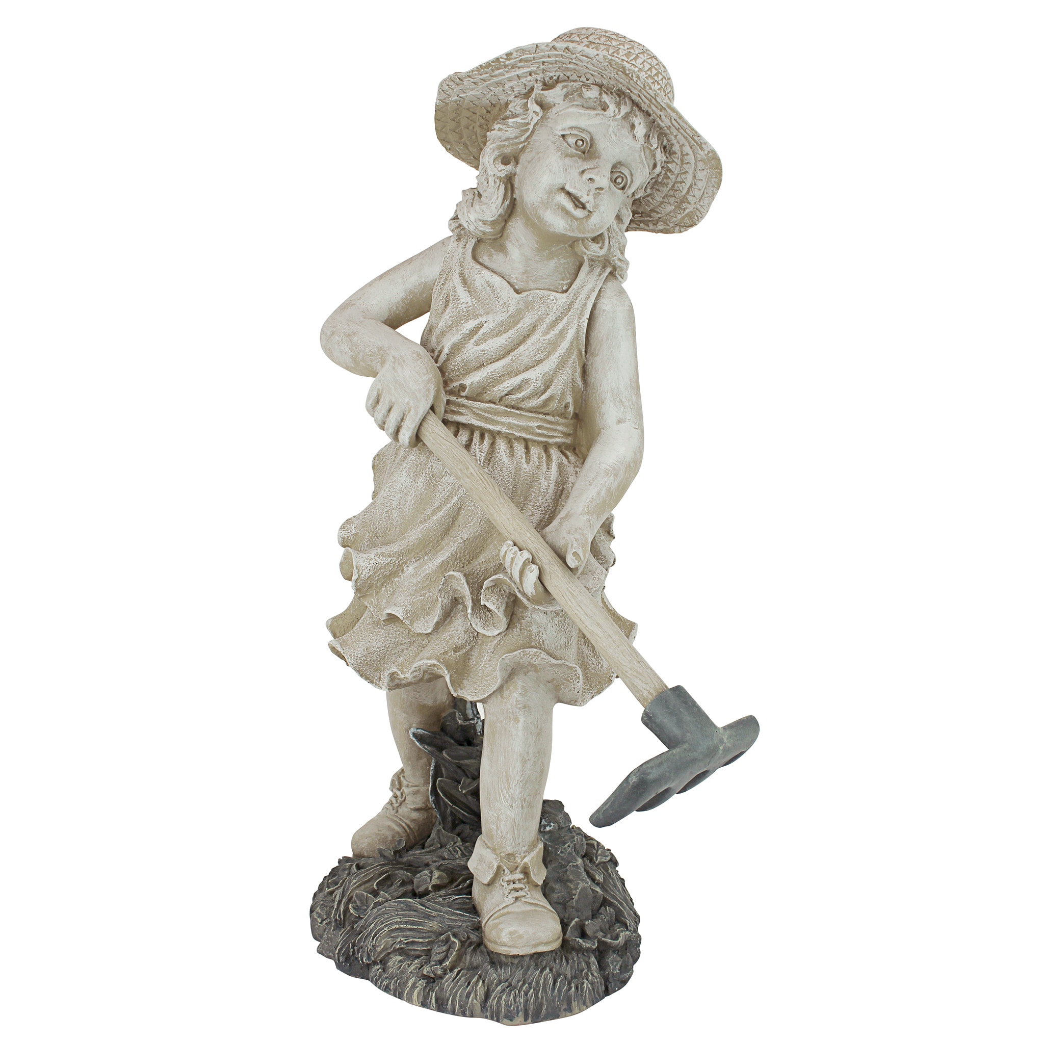 Design Toscano 21.5-in H x 10-in W Off-white Children Garden Statue in the  Garden Statues department at