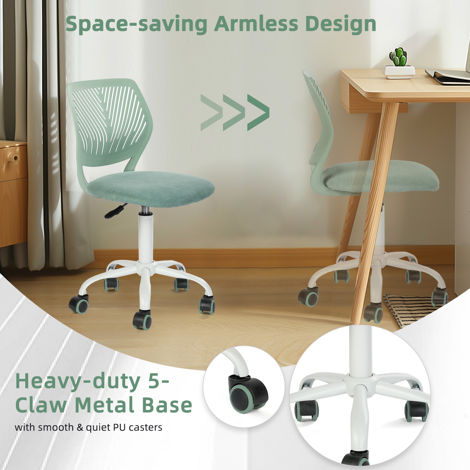 Homy Casa CARNATION AQUA VNEW Office-Chairs - View #6
