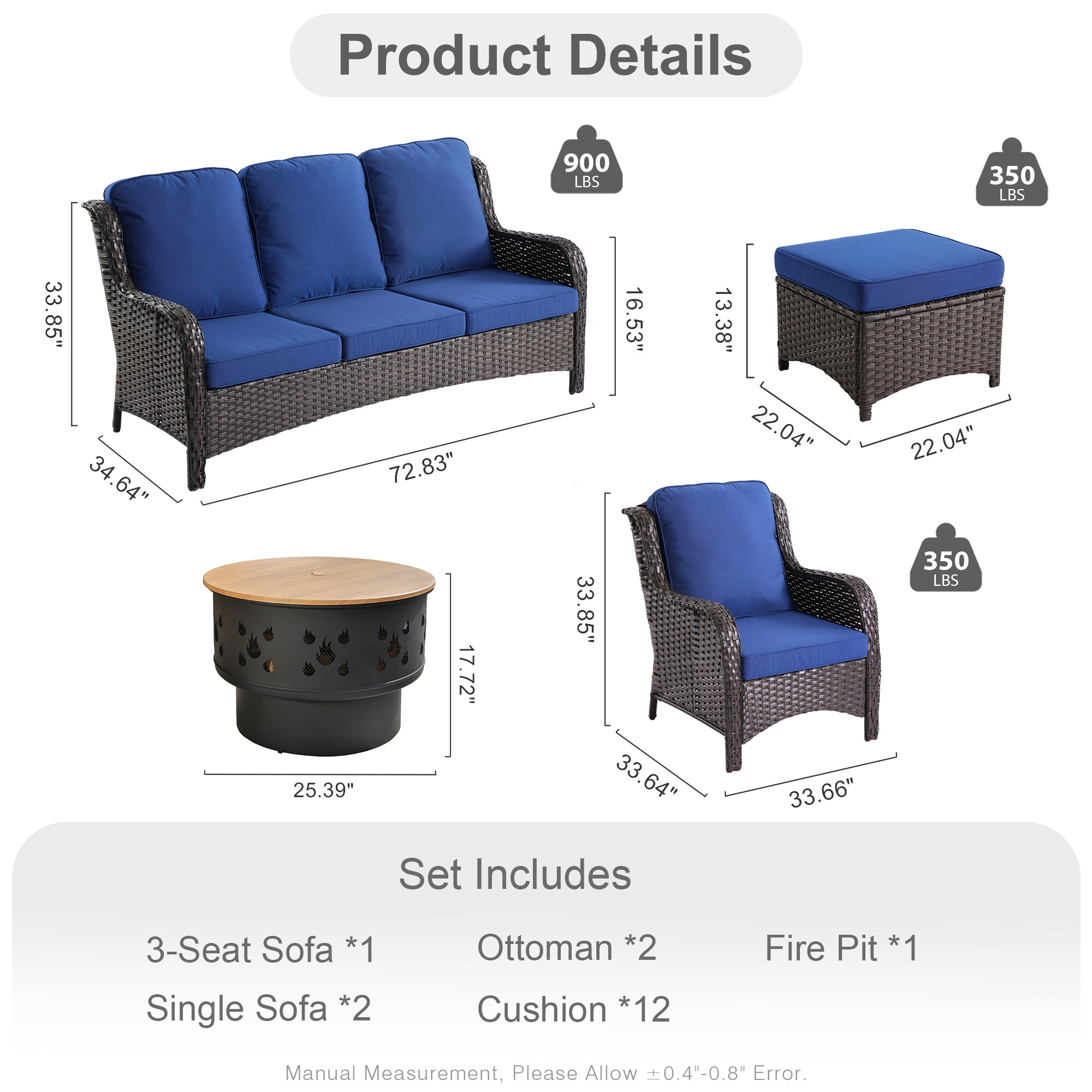 XIZZI XIXCT7163-YMFP Patio-Conversation-Sets - View #14