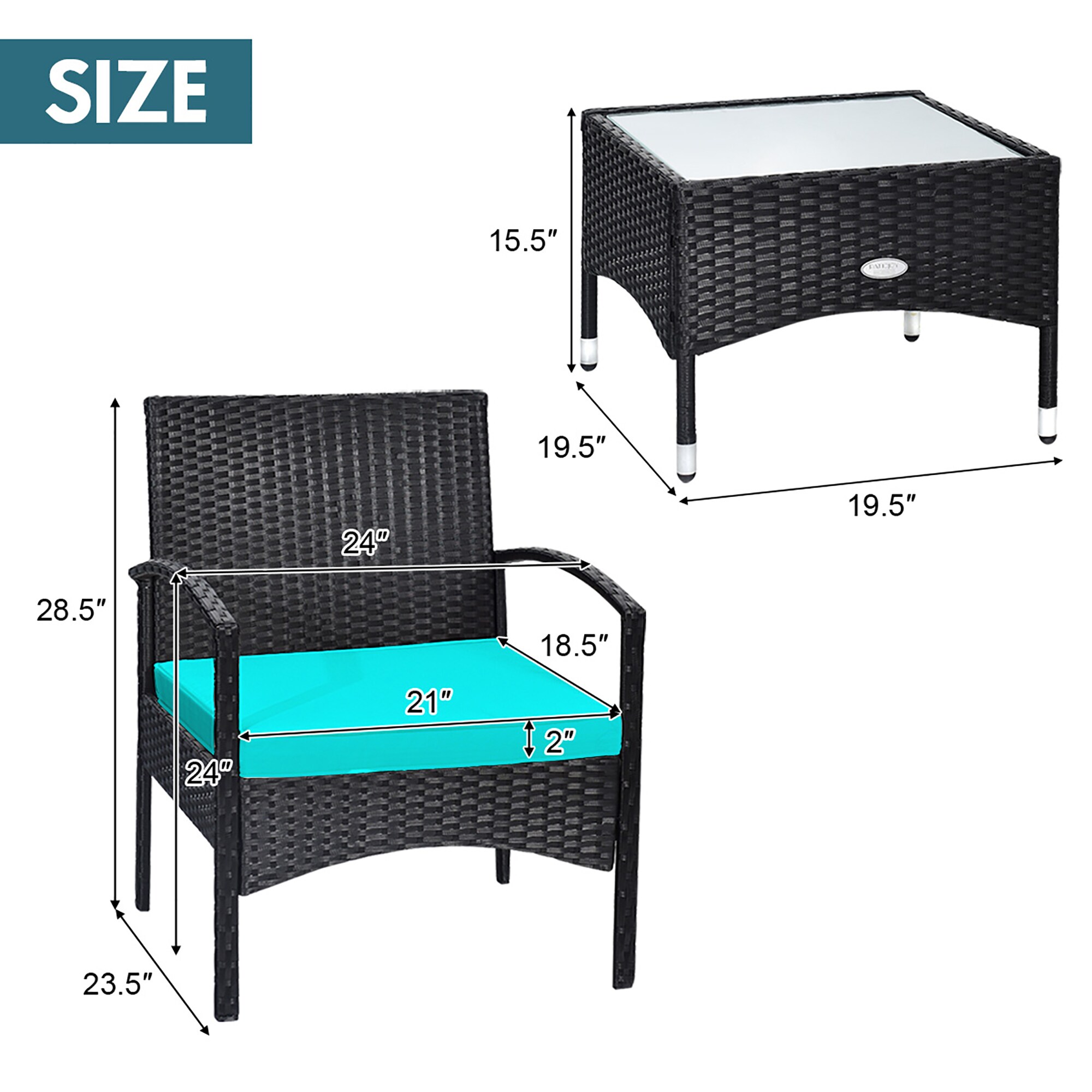 Costway HW68962TU Patio-Conversation-Sets - View #5