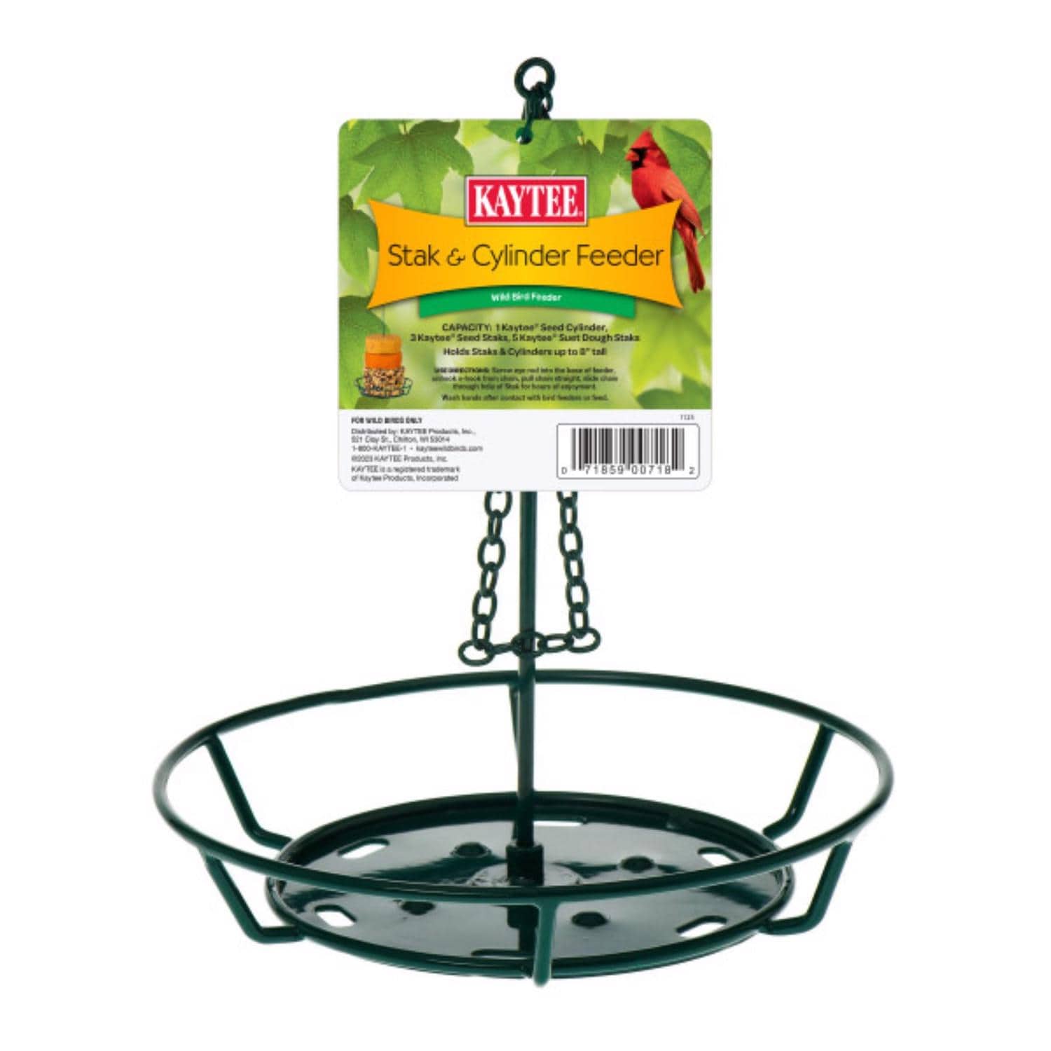 Kaytee - Wild Bird Metal Stak and Cylinder Bird Feeder