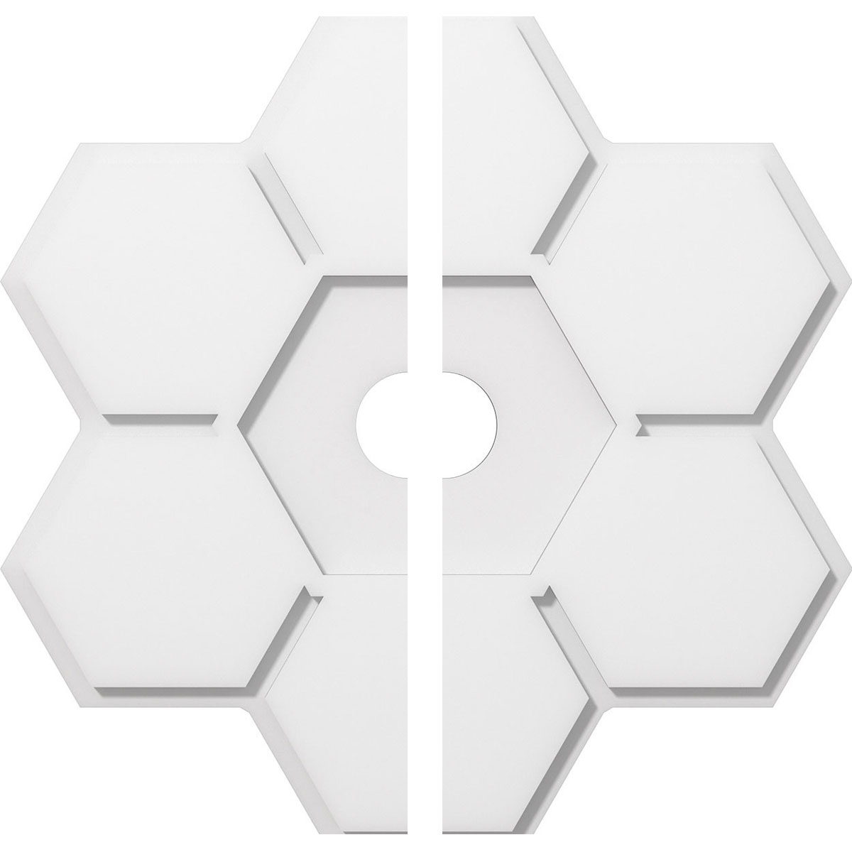 Ekena Millwork CMP24DY2-03000 Daisy 24-in W x 24-in L Contemporary White PVC Split Ceiling Medallion
