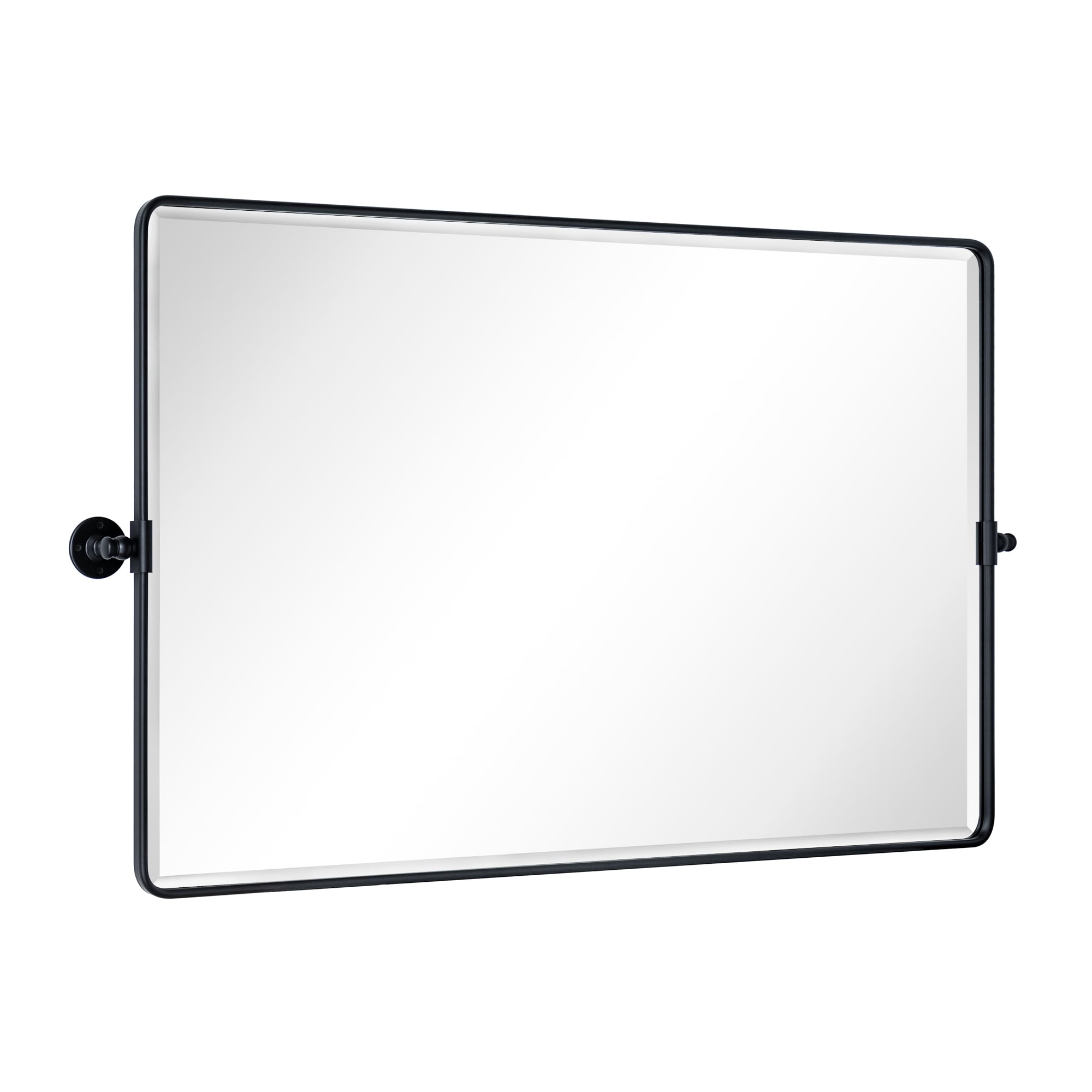 TEHOME GC-00545 lutalo 48-in x 30-in Beveled Rectangle Tilting Bathroom Vanity Mirror ( Matt Black )