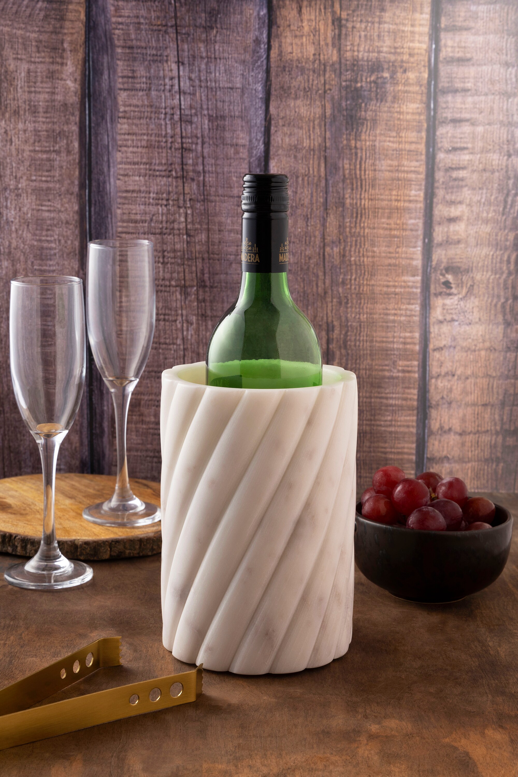 GAURI KOHLI Slovenia Marble Wine Chiller - White