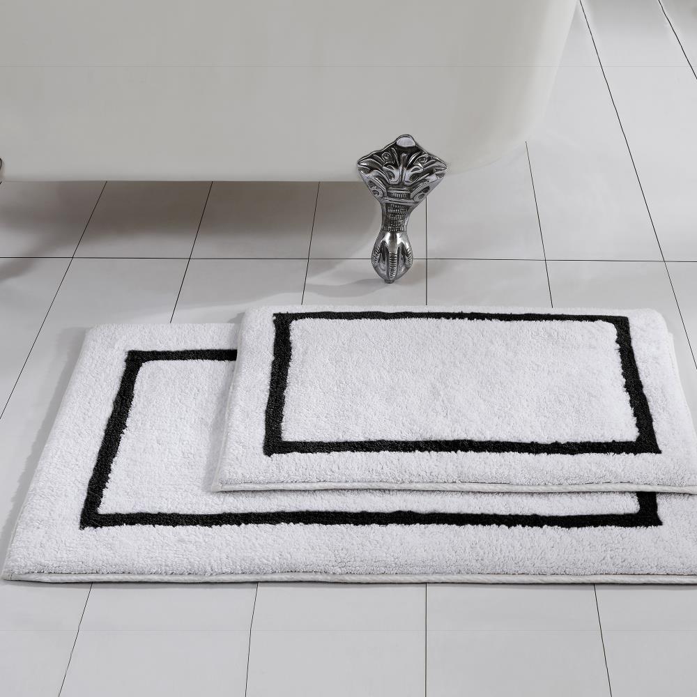 White and Black Stripes Kitchen mat Bathmat Bathroom Shower DoorMat 16x24 Inch 