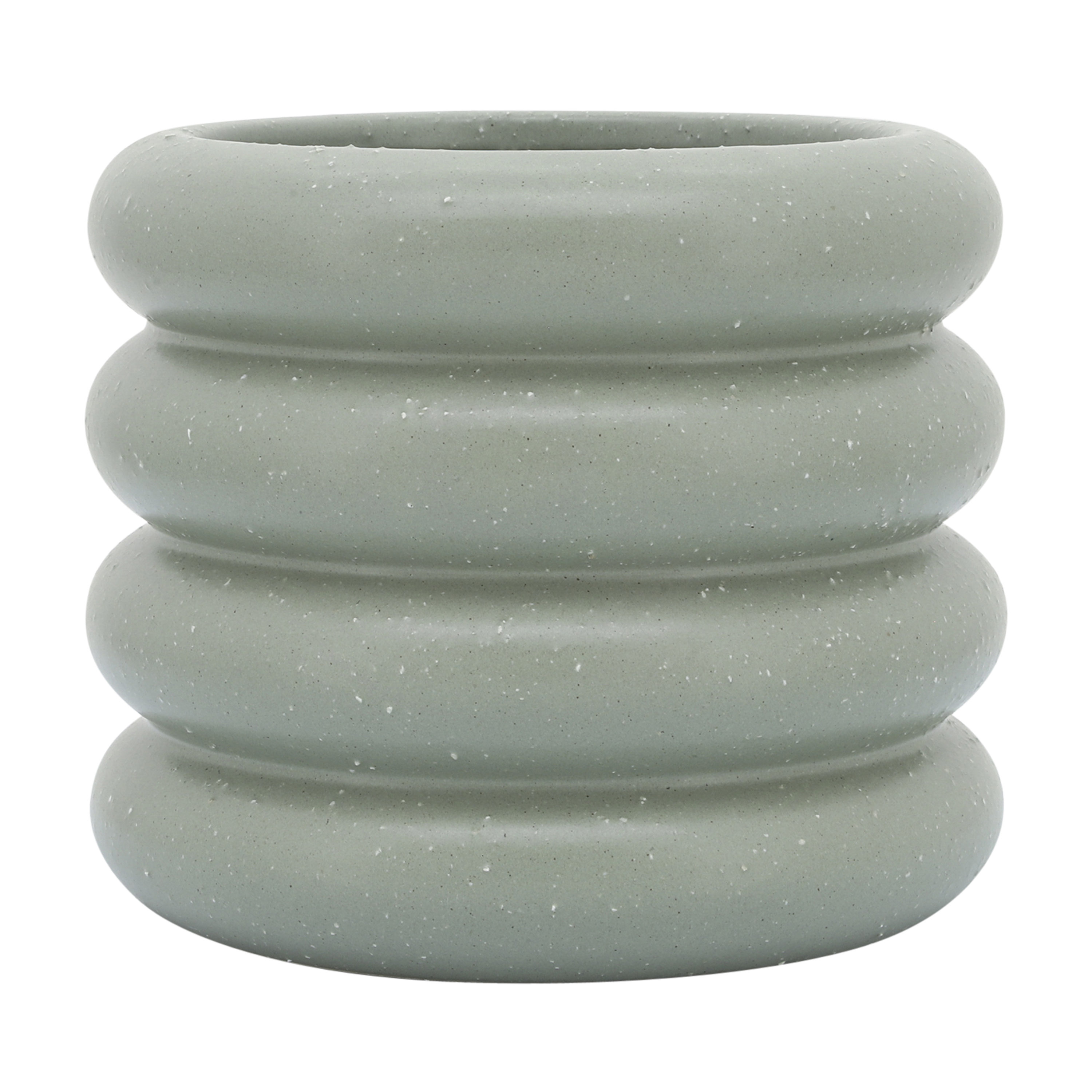 Sagebrook Home 16775-01 Round 7.0-Inches W Small Green Ceramic Indoor/Outdoor Planter