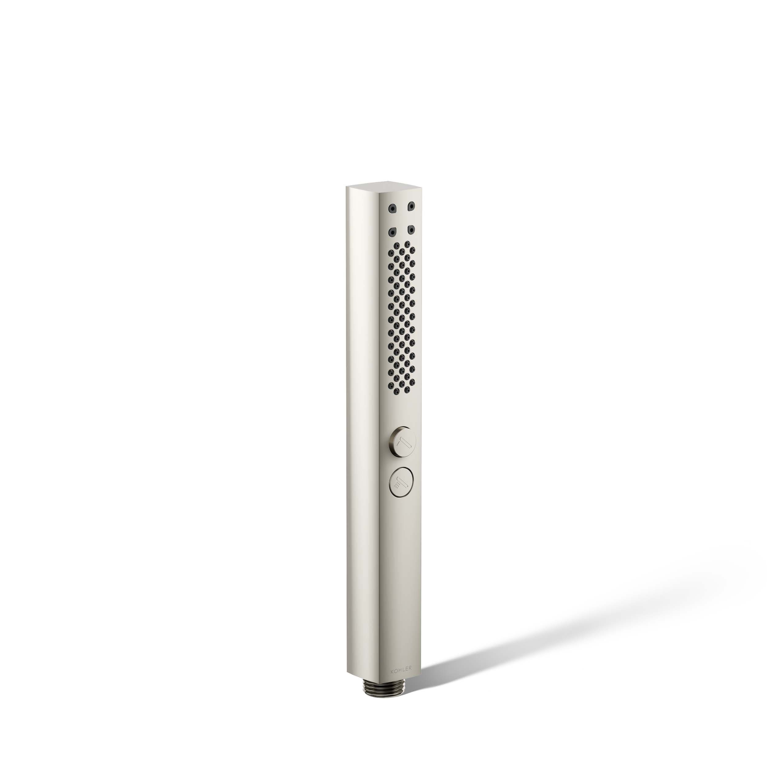KOHLER K-21336-SN Shift+ 2.0 -Spray Vibrant Polished Nickel 1.1875-in Square Handheld Shower Head 2.5 GPM