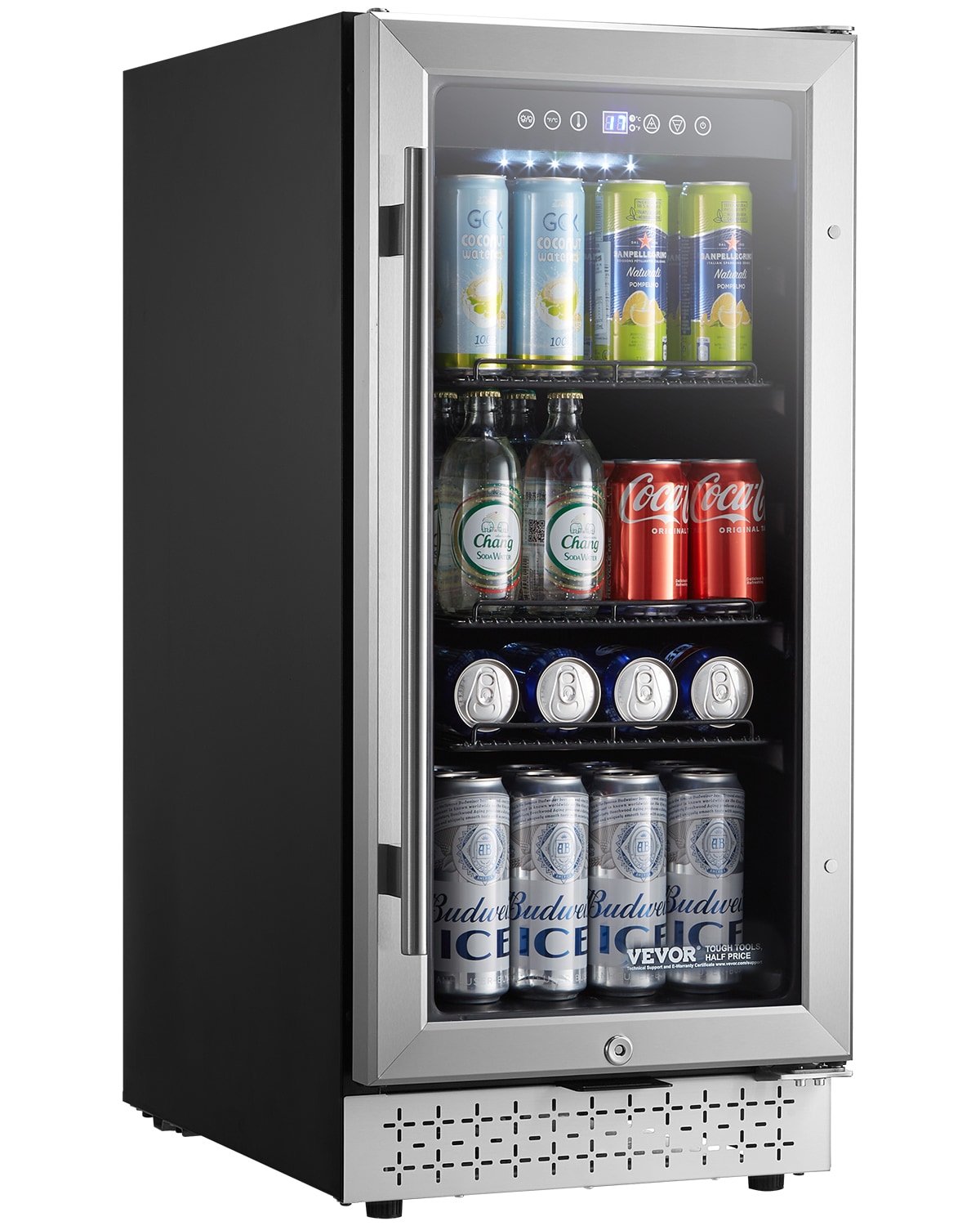 VEVOR SYPJYLJGQRS96L4EGV1 14.96-in W 96 -Bottles Round Steel Built-in/Freestanding Indoor or outdoor Wine Cooler