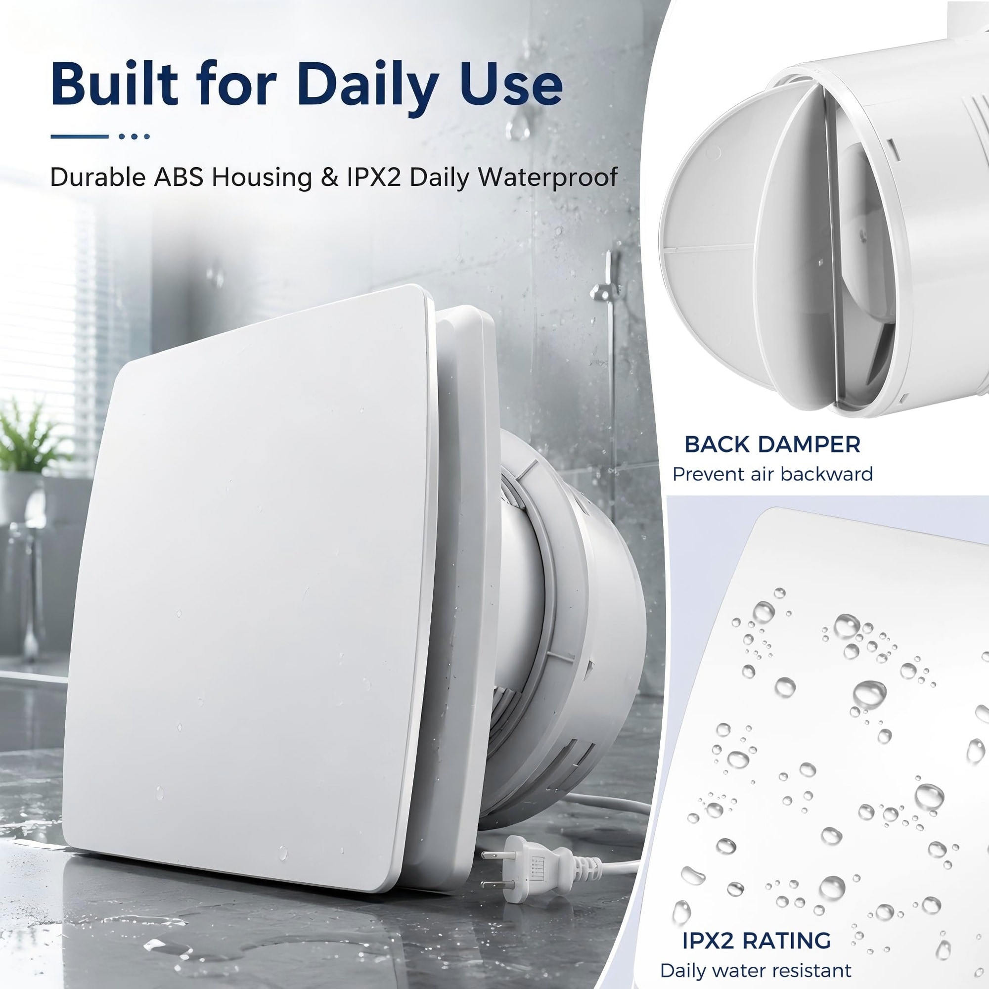 UUDULY 4 Inch Exhaust Fan 50 CFM Quiet Small Window Wall Mount Vent ...