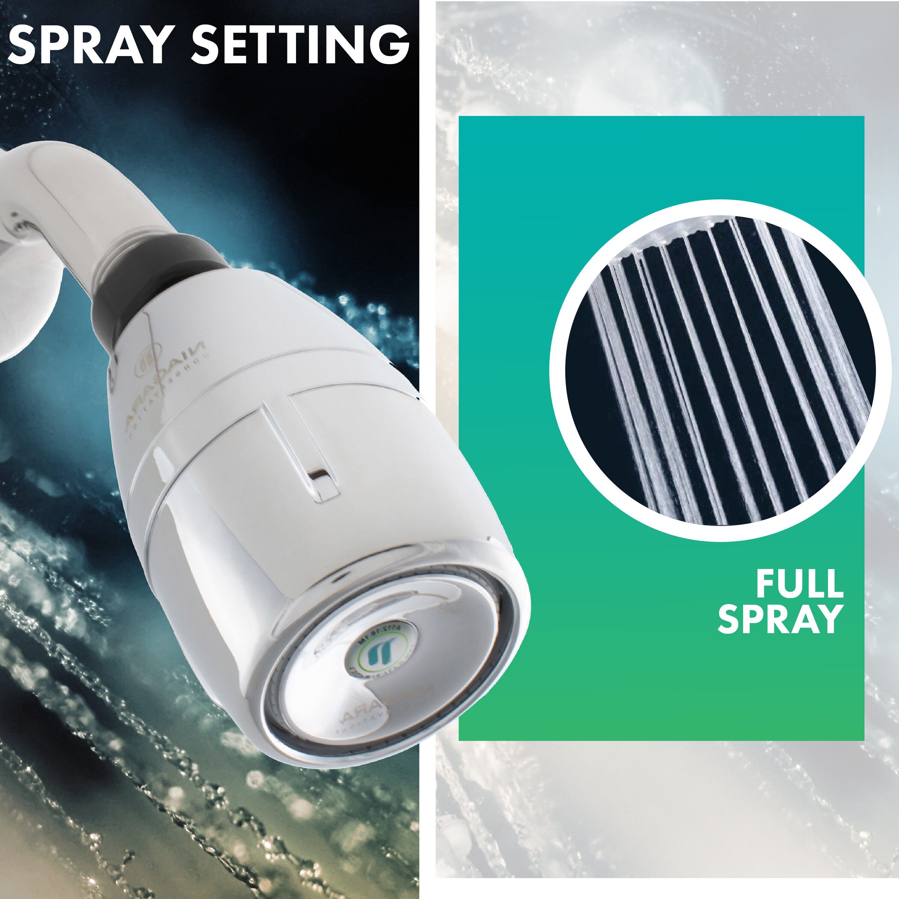 Niagara Chrome Small Wall Mount Adjustable Shower Head