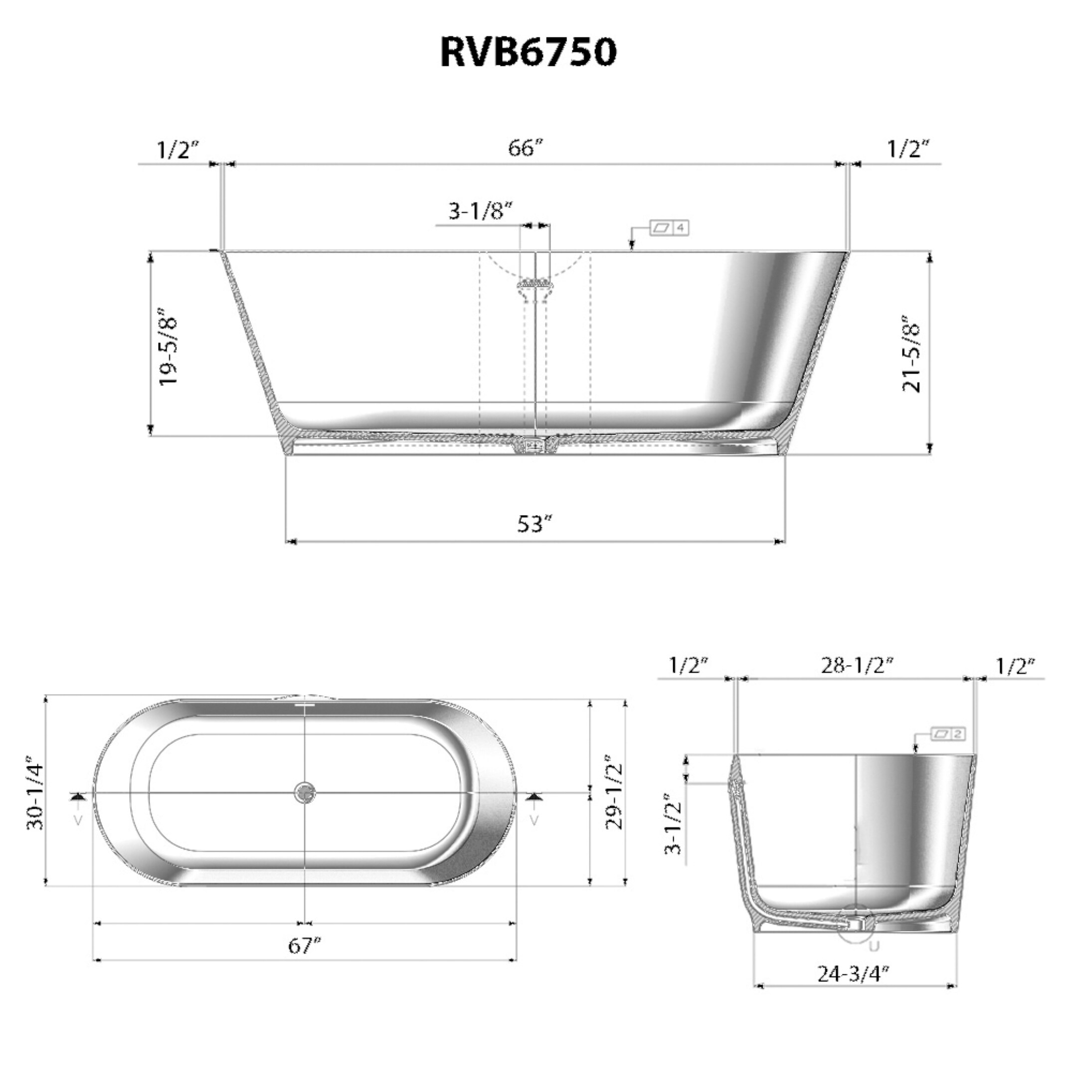 Ruvati RVB6750WH bathtubs - Thumbnail View #3