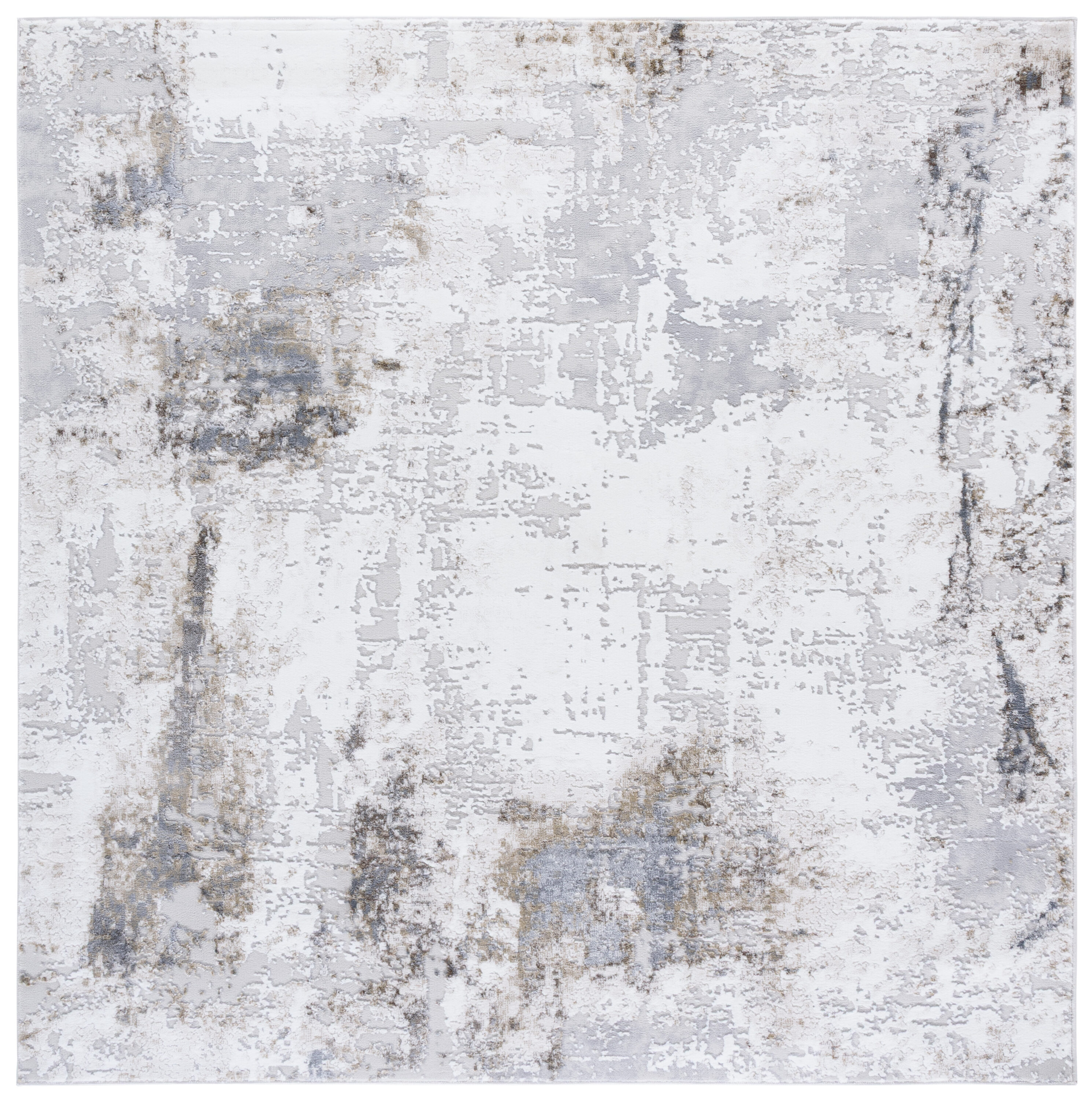 Slate 710F Grey/Ivory Brown 7 X 7 Area Rug