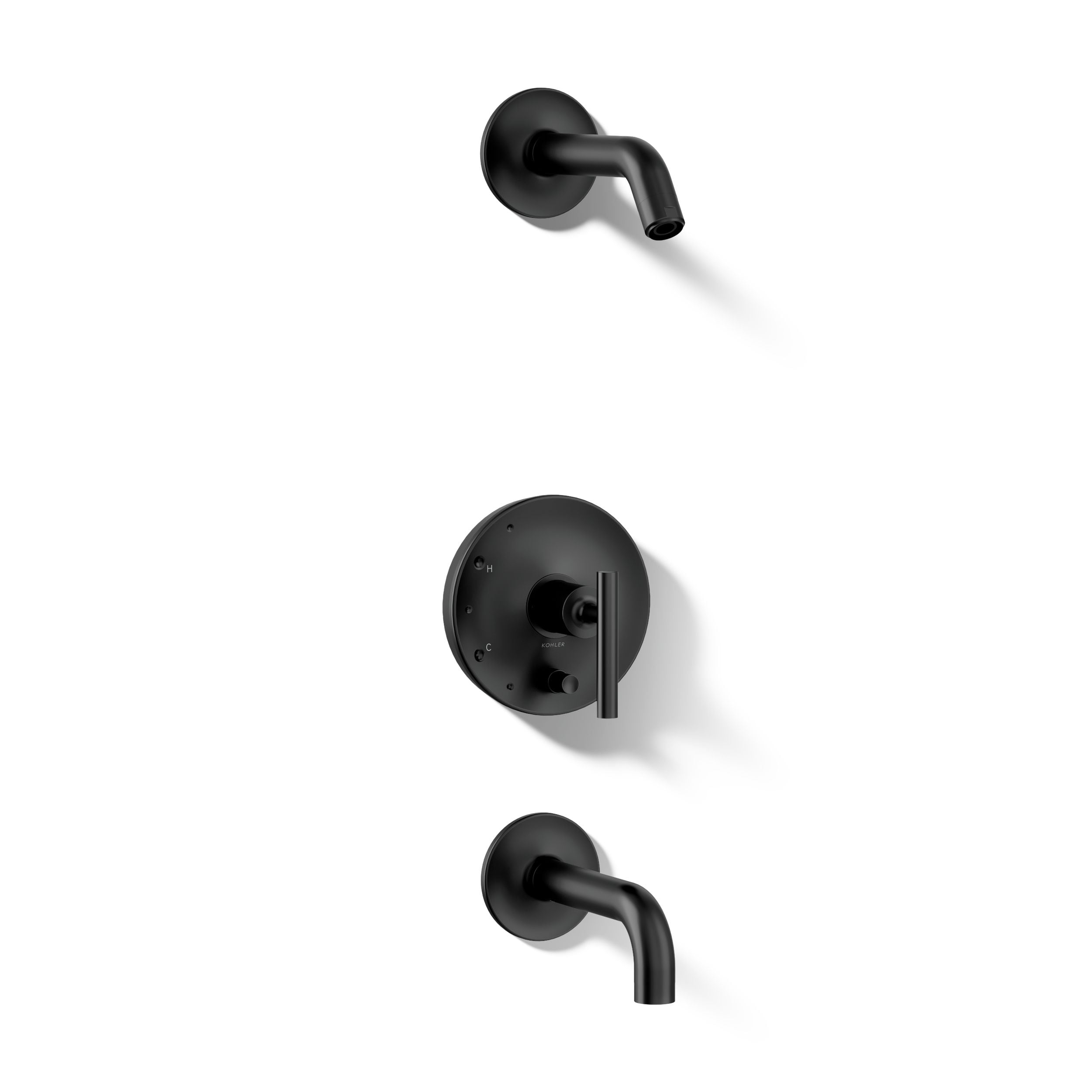 KOHLER - Purist Matte Black 1-handle Sold separately Bathtub and shower Faucet ( Valve not Includ...