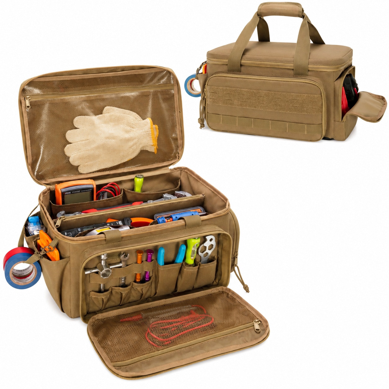 Avid Power Tactical Tool Storage Bag Organizer with Multiple Pockets for Hand Tools and Accessories