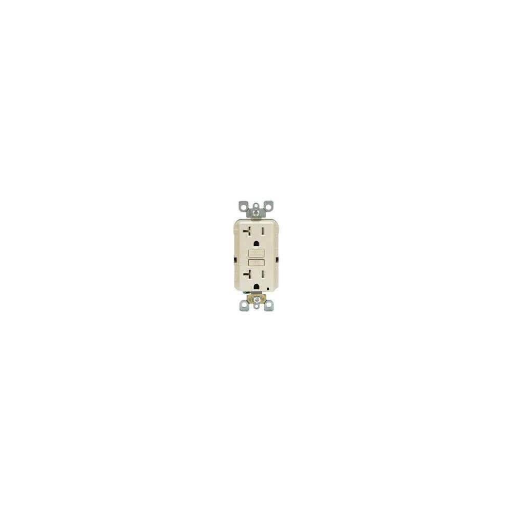 Leviton ORGL84940  Mfg R06-GFTR2-0KT Guide Light and Self-Test Tamper Resistant Gfci Outlet 20Amp- Light Almond