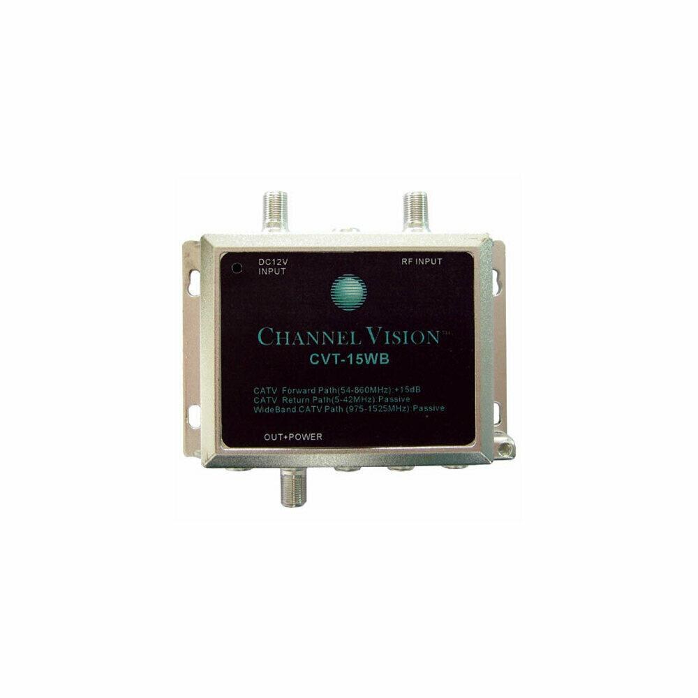  HMCNT1406 Channel Vision CVT15WB 15dB RF Amplifier for Standard and Wide-Band CATV Systems