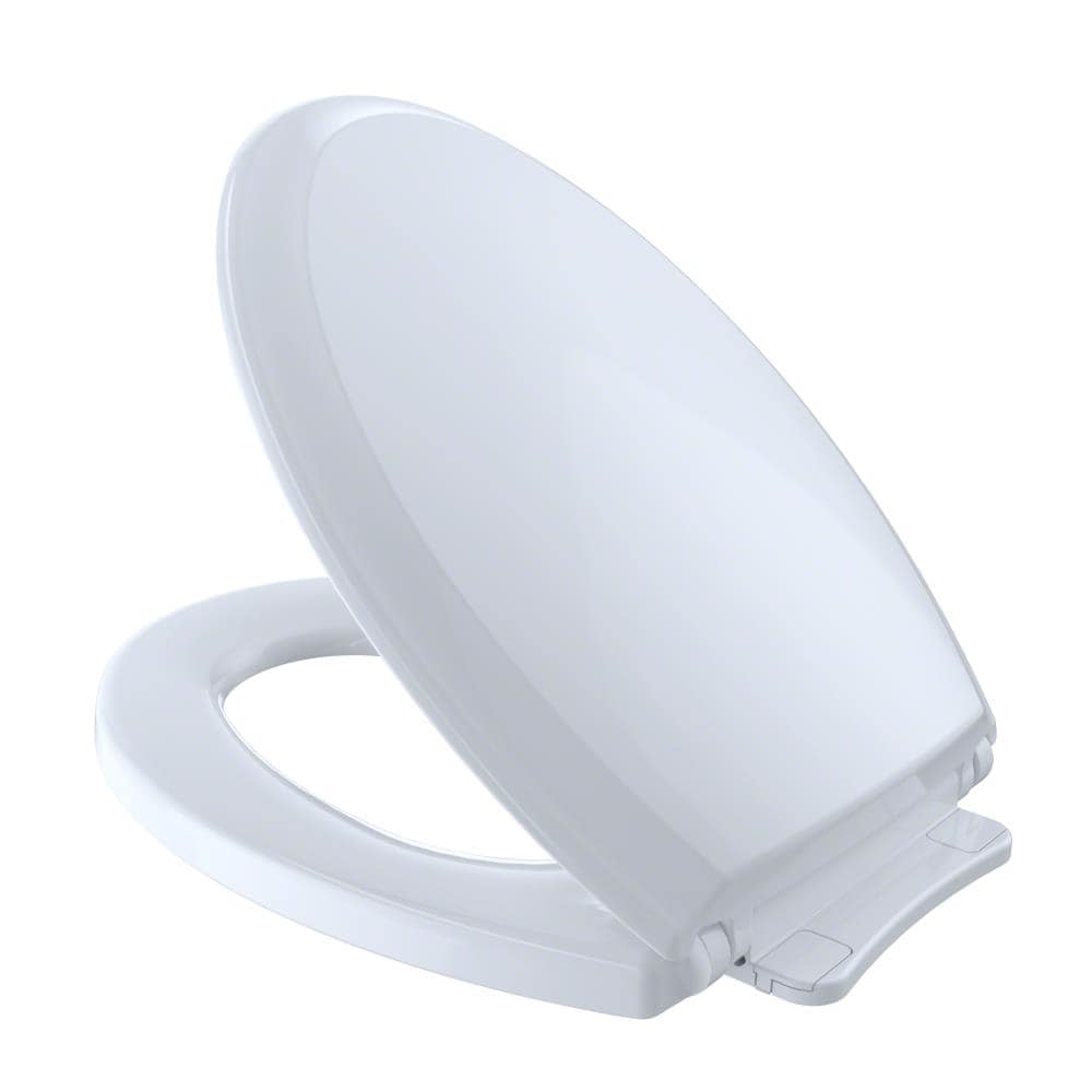 TOTO Guinevere Plastic Cotton White Elongated Soft Close Toilet Seat in ...