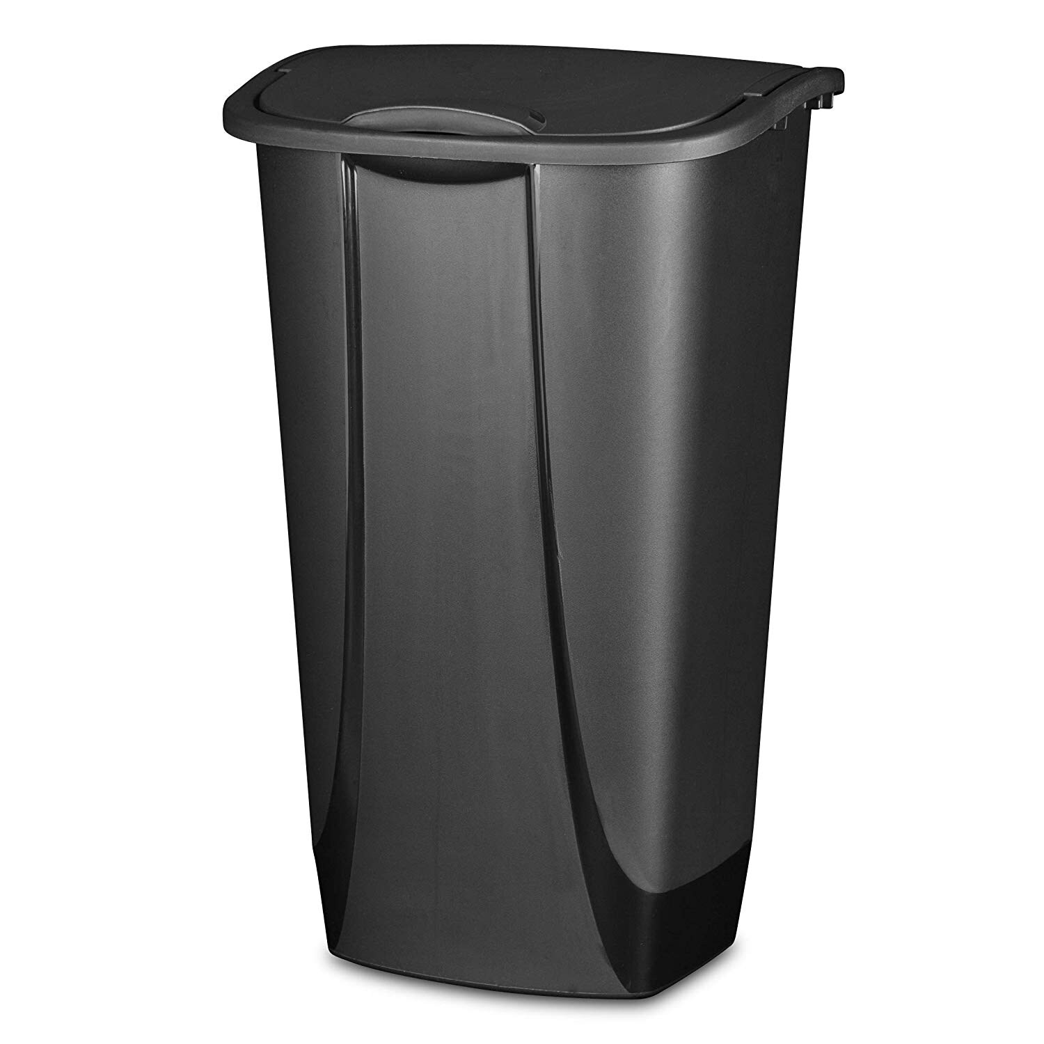 Sterilite 13 Gallon Swing Top Lid Wastebasket Trash Can for Kitchen, Black  (16 Pack)