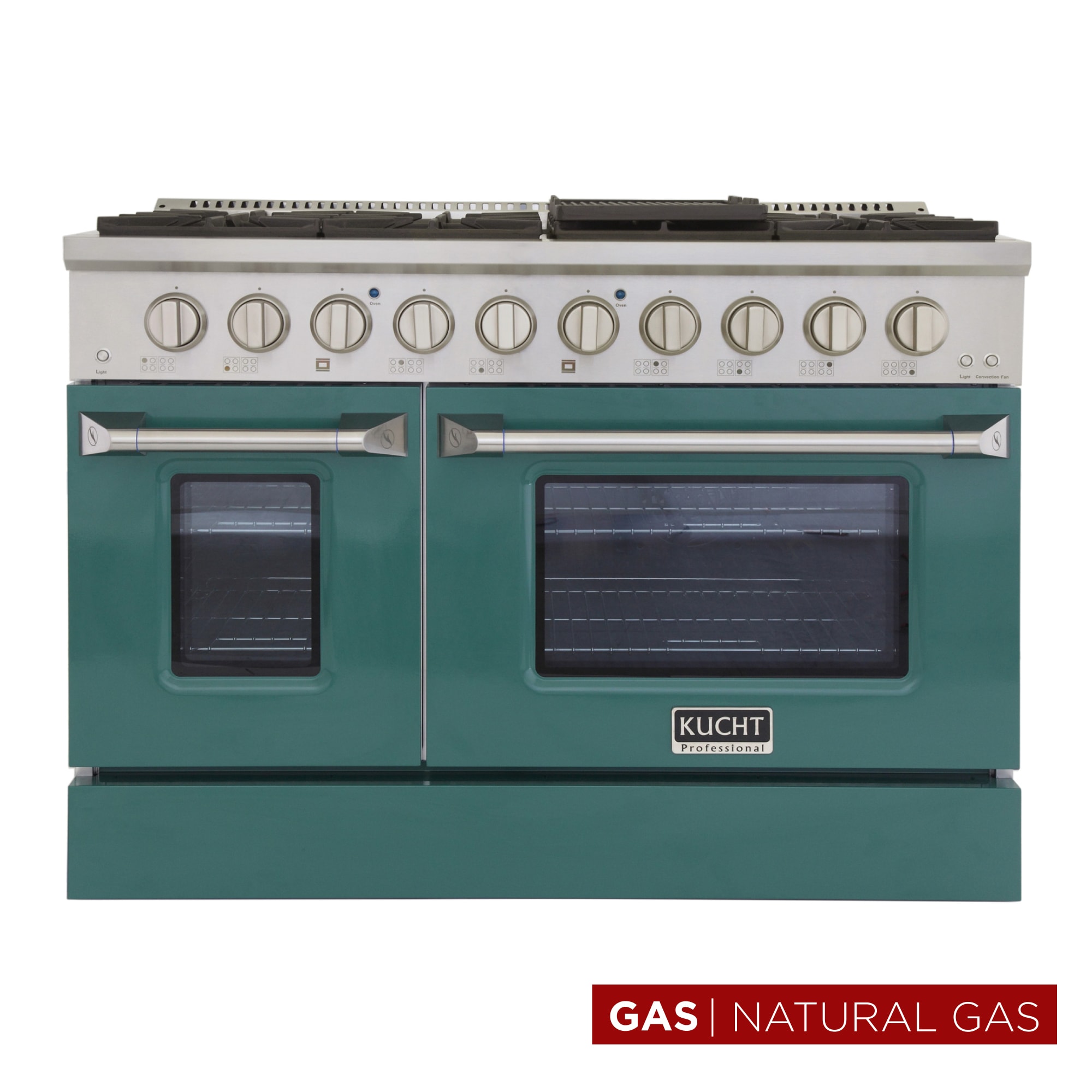 Kucht KNG481-G KNG 48-in 8 burners 4.2-cu ft / 2.5-cu ft Convection Oven Freestanding Double Oven Gas Range ( Green )