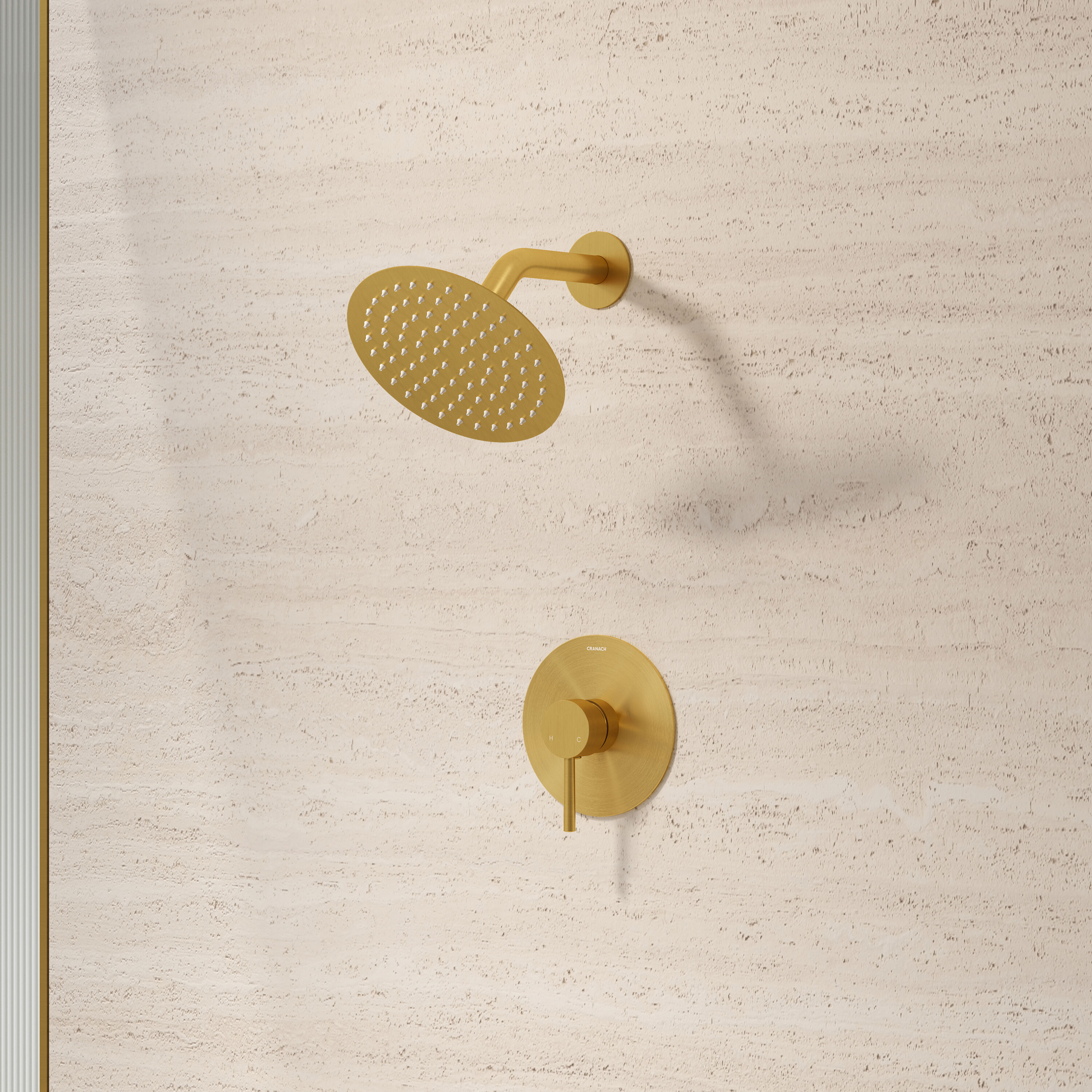 CRANACH CROZET Brushed Gold 8-inch Shower Only with Valve and Trim Set
