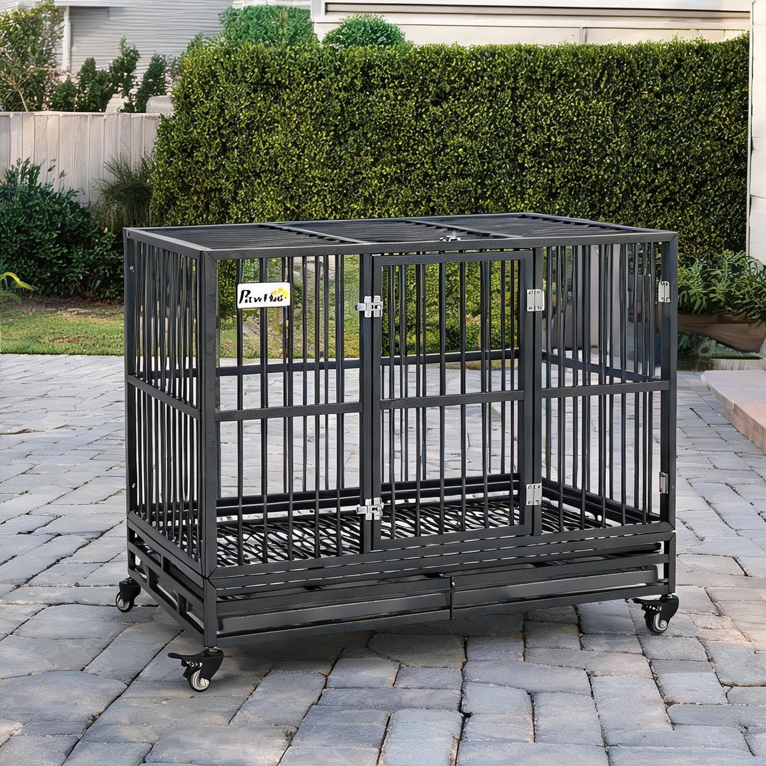SunJet Crates and Houses and with Gray Steel Storage and Metal Frame 48.4 x 29.1 x 34.6 in