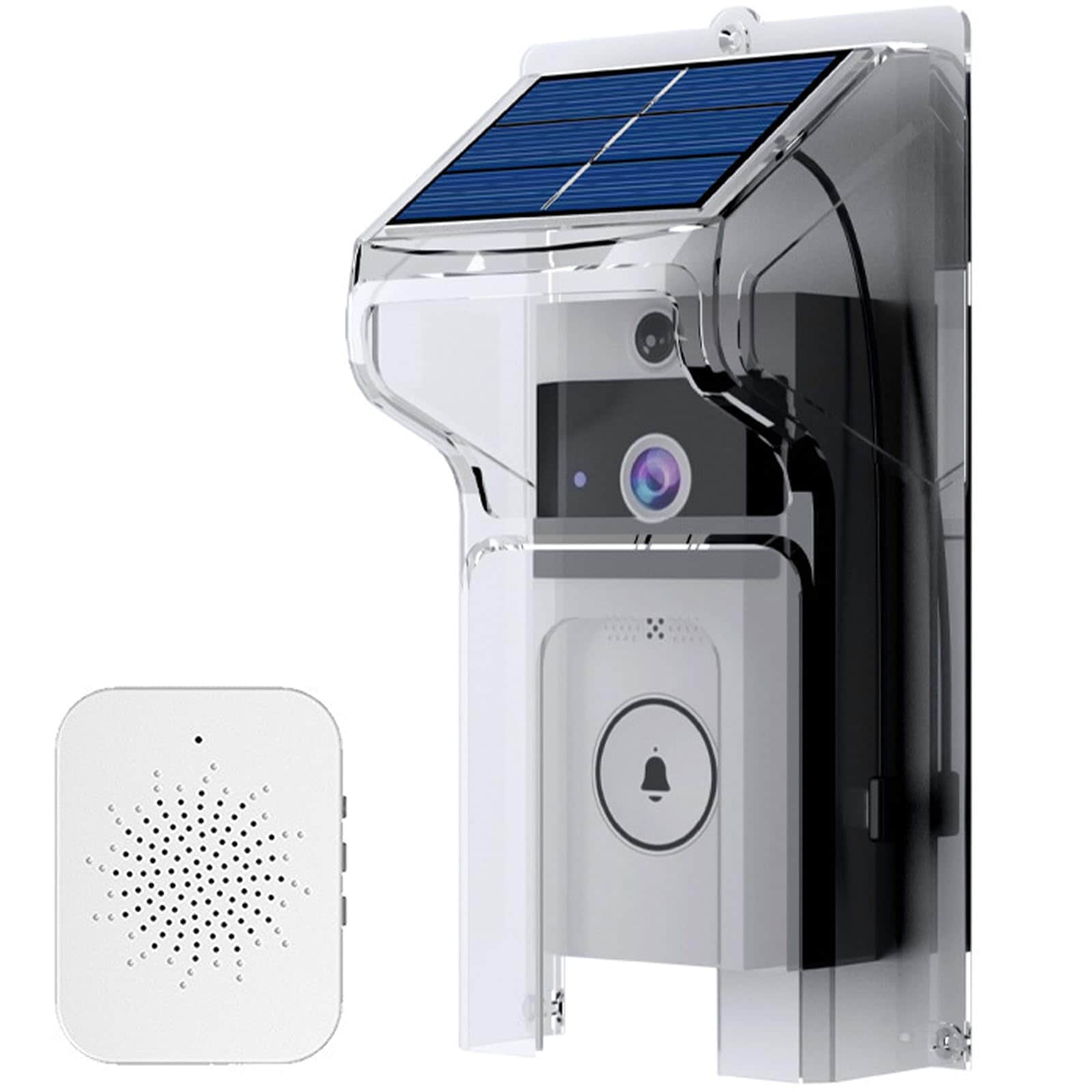 Adrinfly  Wireless WiFi Video Doorbell Camera with Solar Rain Cover Two Way Audio Night Vision and Cloud Storage Easy Installation for Home