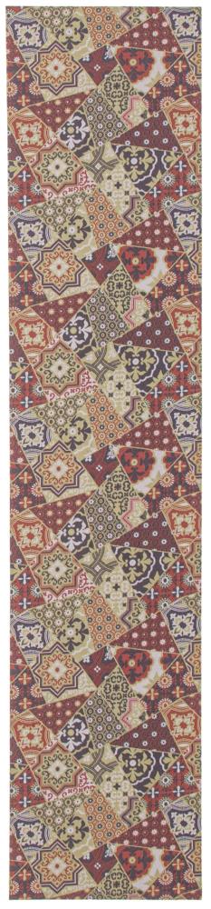 ECARPETGALLERY 352879 Bellisima 2 x 28 (ft) Loomed Polyester Red Rectangular Indoor Abstract Runner rug