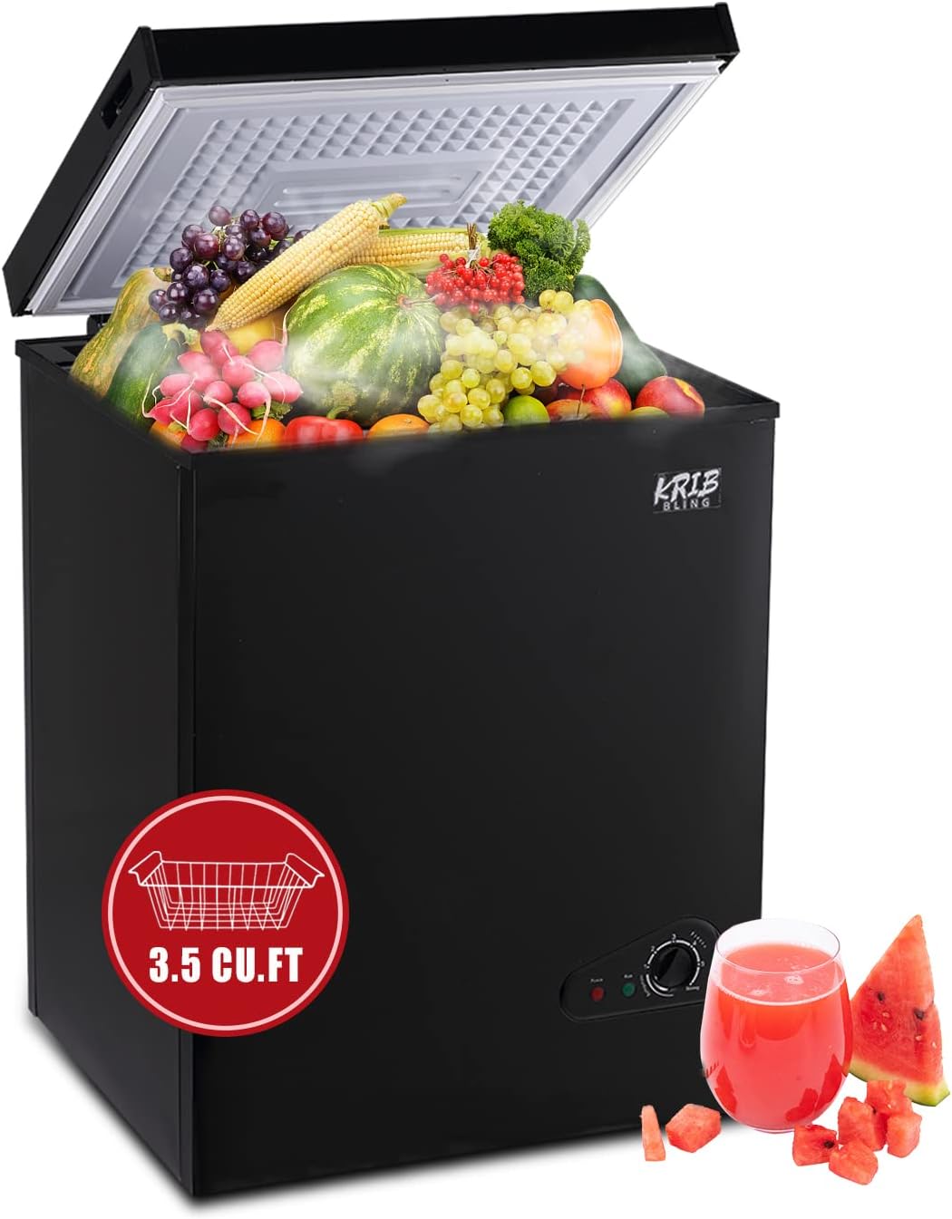 Runesay HBCOLR-12 3.5-cu ft Garage Ready Chest Freezer Black )