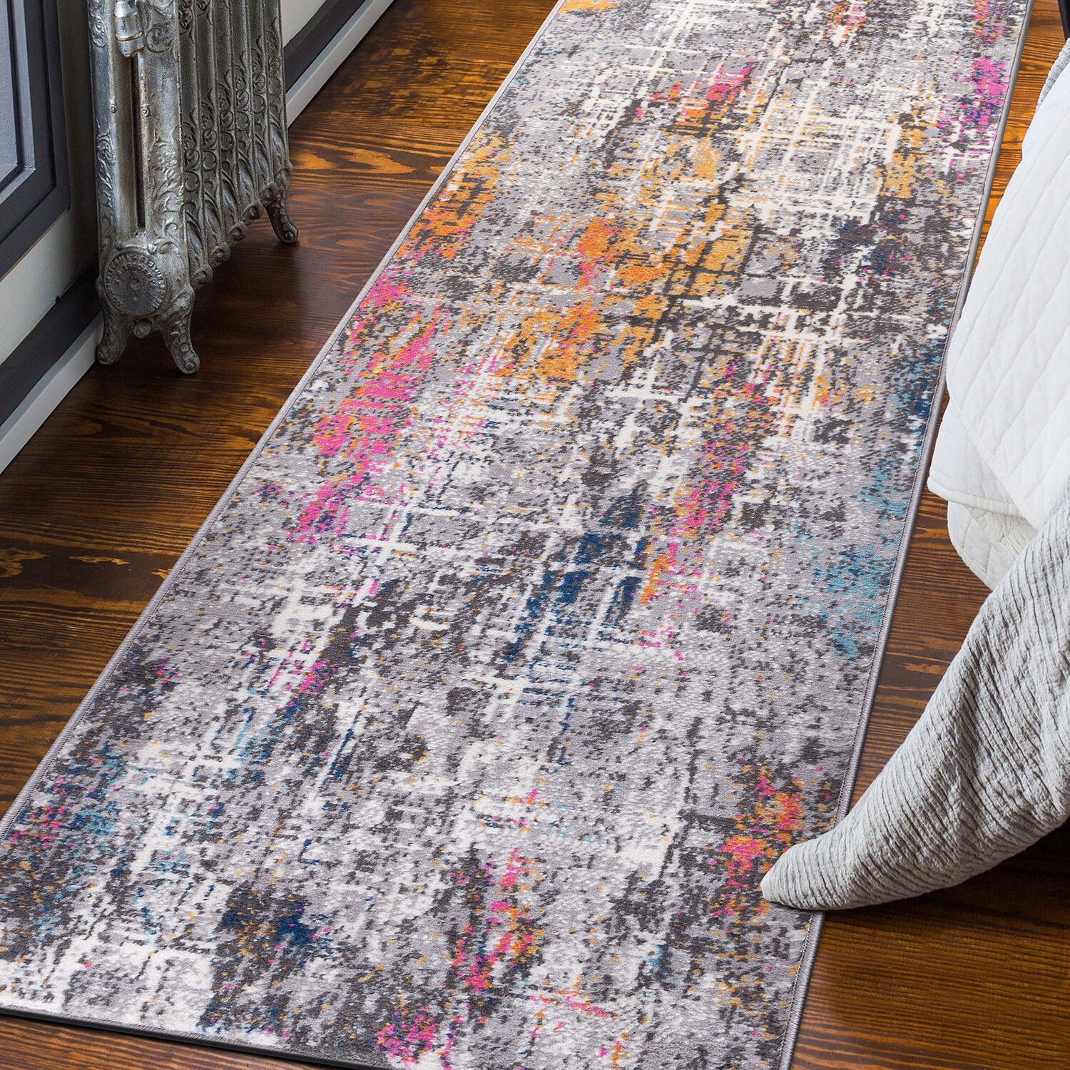 World Rug Gallery 2100MULTI2X7 2 x 7 (ft) Loomed Polypropylene Multiple colors/finishes Rectangular Indoor Distressed/Overdyed Runner rug