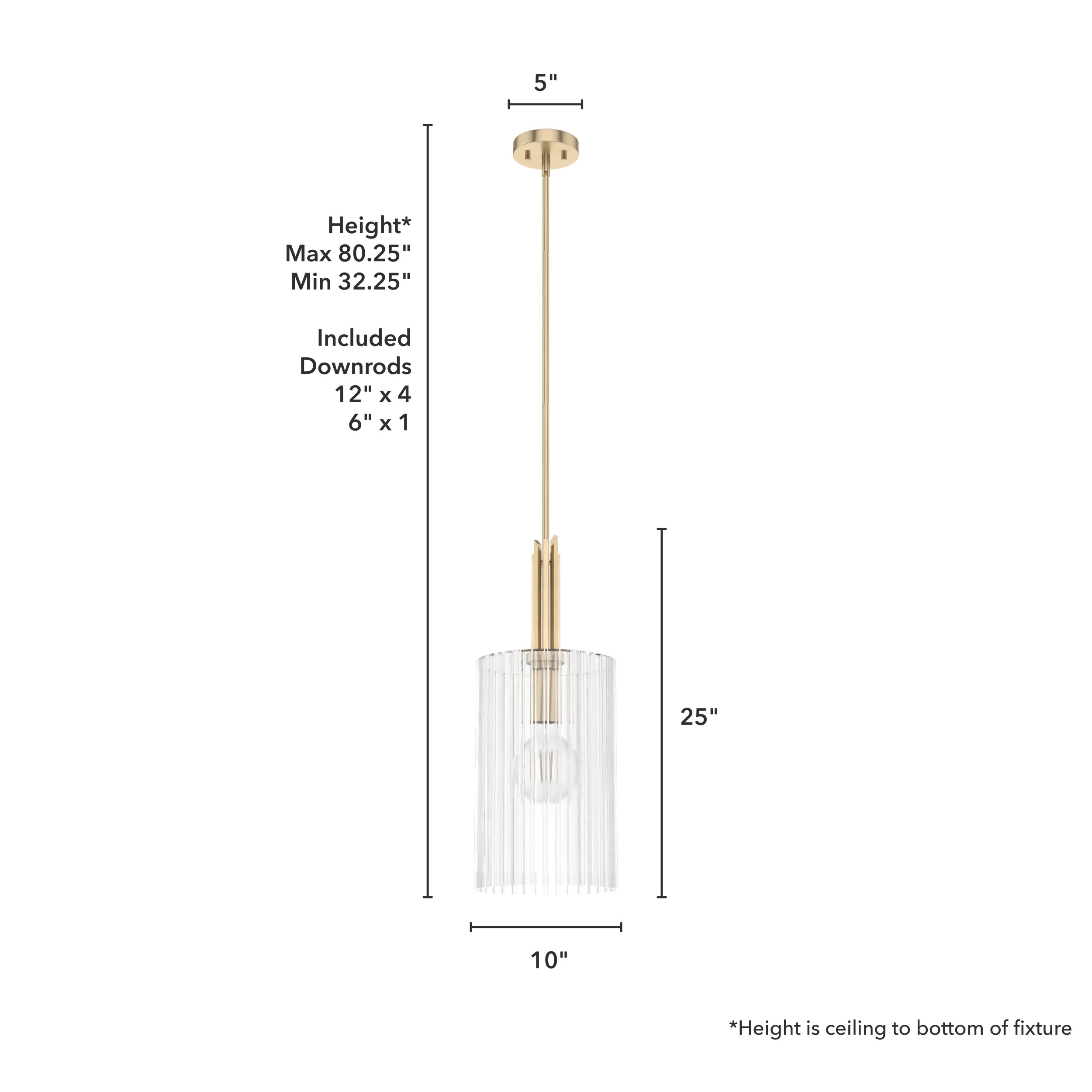 Alturas Gold Fluted Glass 25" Wide Pendant Light